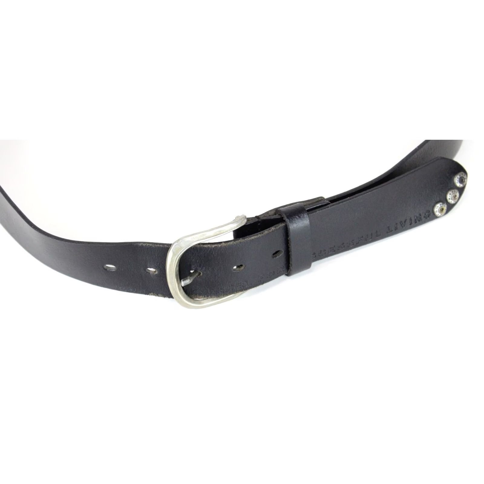 Diesel Diesel B-Thre Belt Men's 95 CM Cow Leather Silver Buckle Black Size ONE SIZE - 2 Thumbnail