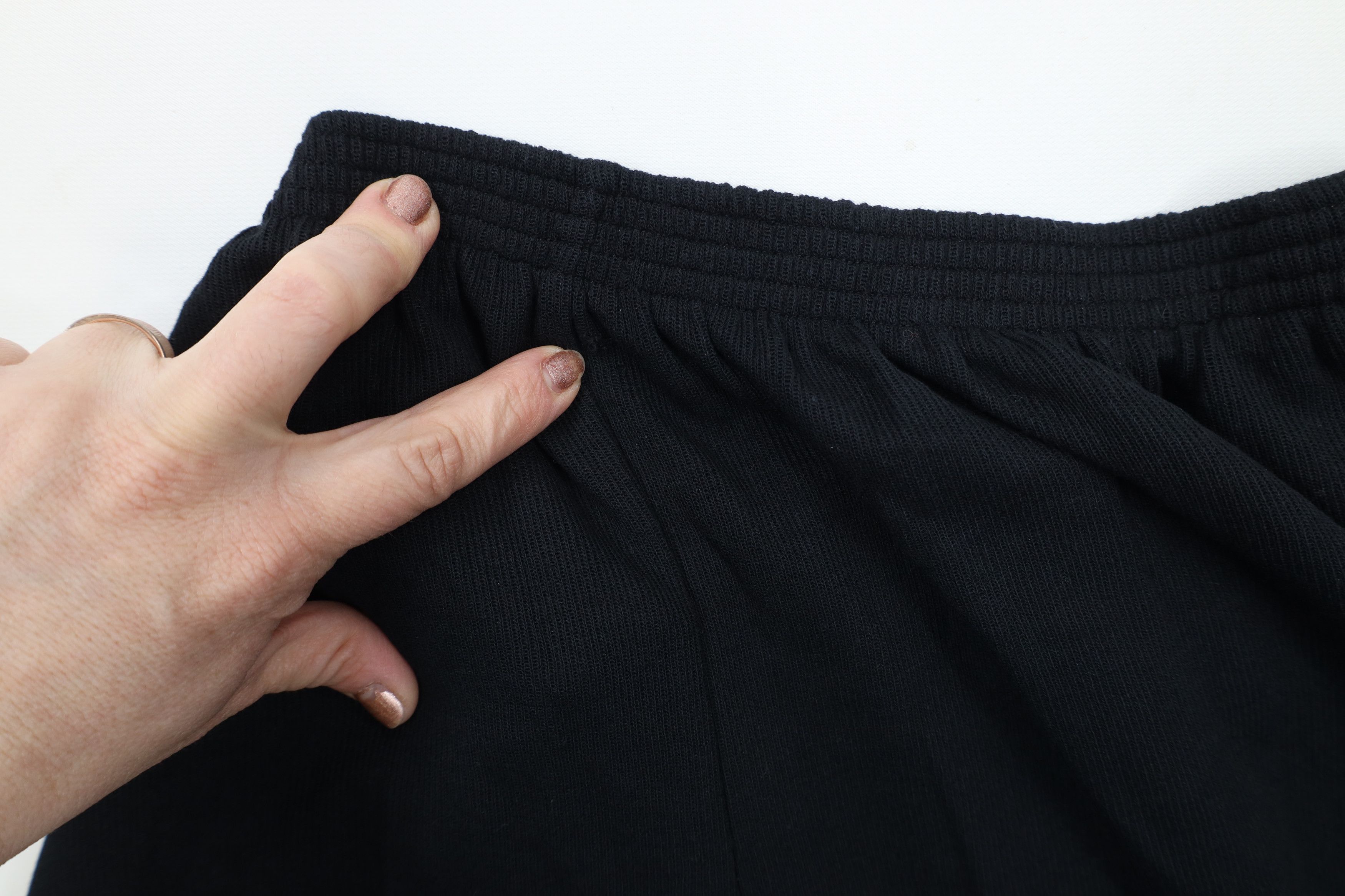 Vintage Vintage 90s Streetwear Ribbed Knit Sweatpants Black USA Size 29" - 5 Thumbnail