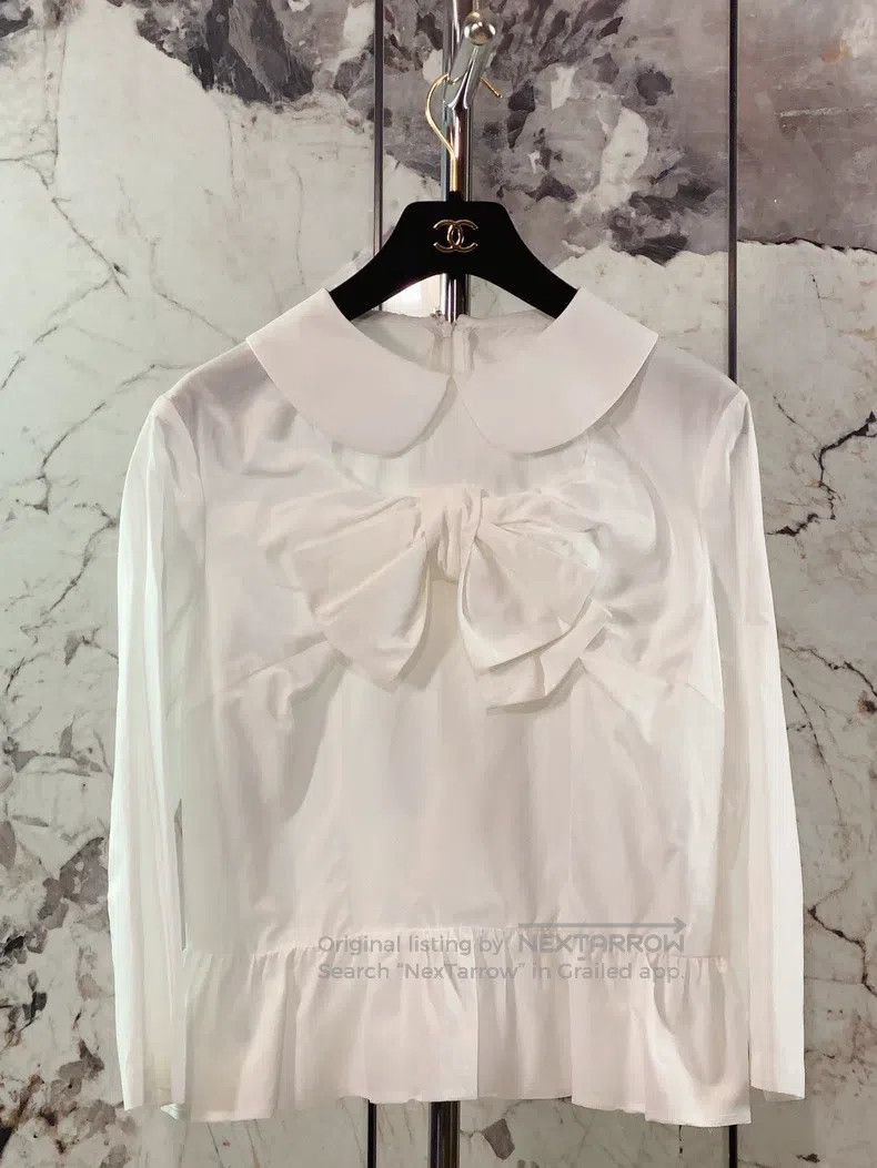 Comme des Garcons Comme Des Garcons White Peter Pan collar shirt Size M / US 6-8 / IT 42-44 - 4 Thumbnail