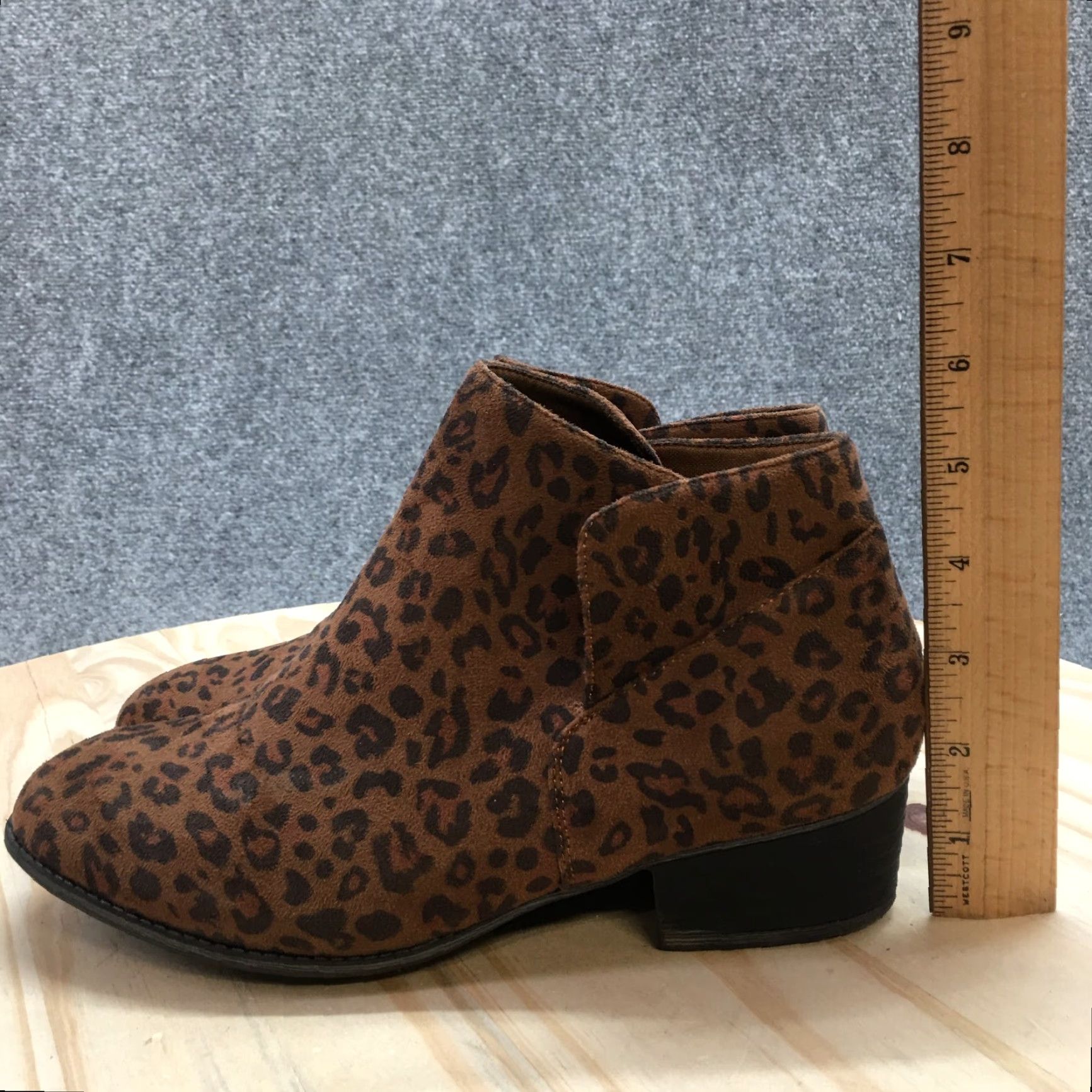 Vintage Maurices Boots Womens Ankle Bootie Brown Leopard Print Comfort Casual Block Shoe 9 Size US 9 / IT 39 - 6 Thumbnail