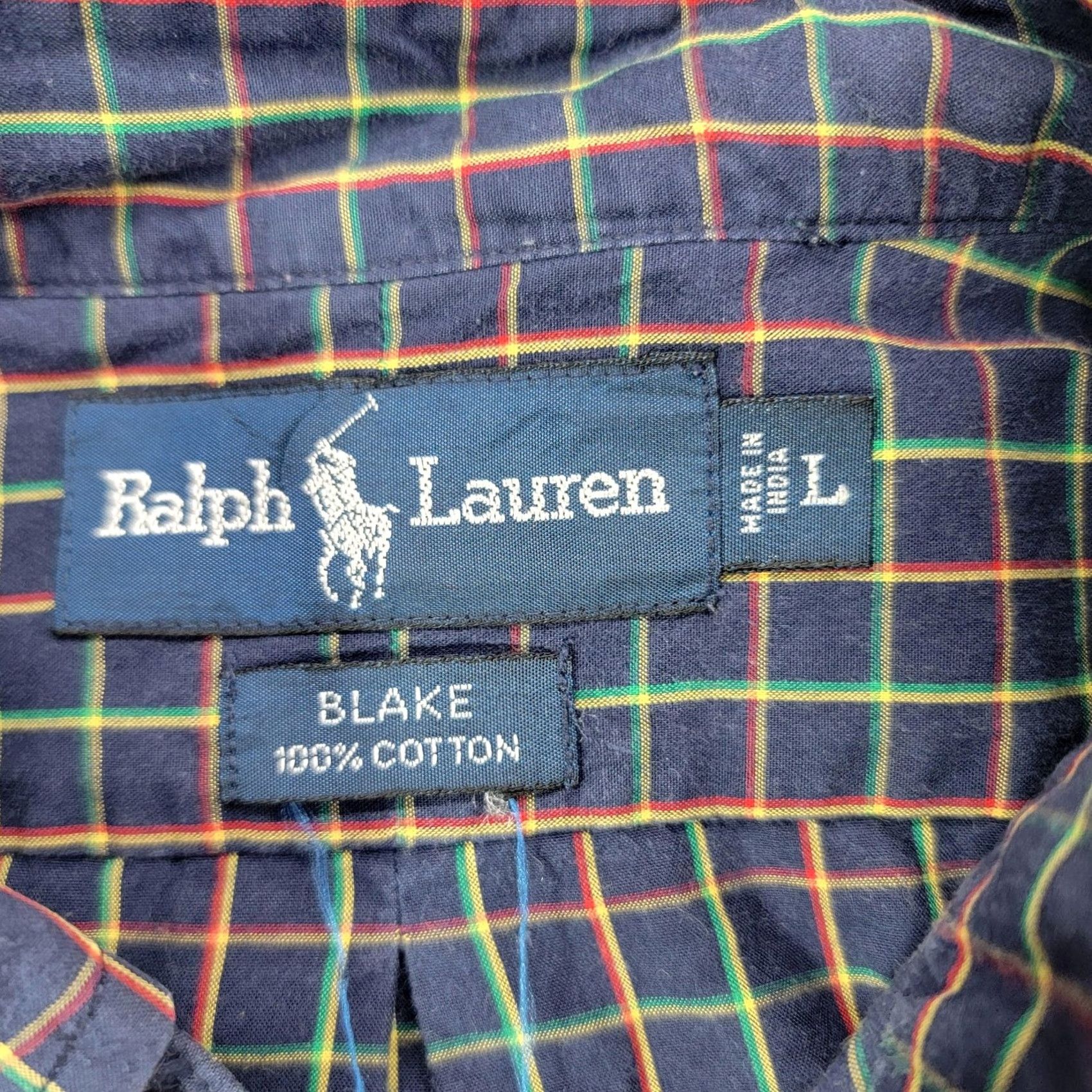 Ralph Lauren Ralph Lauren Shirt Mens Large Blue Check Long Sleeve Button Down Blake Cotton Size US L / EU 52-54 / 3 - 3 Thumbnail