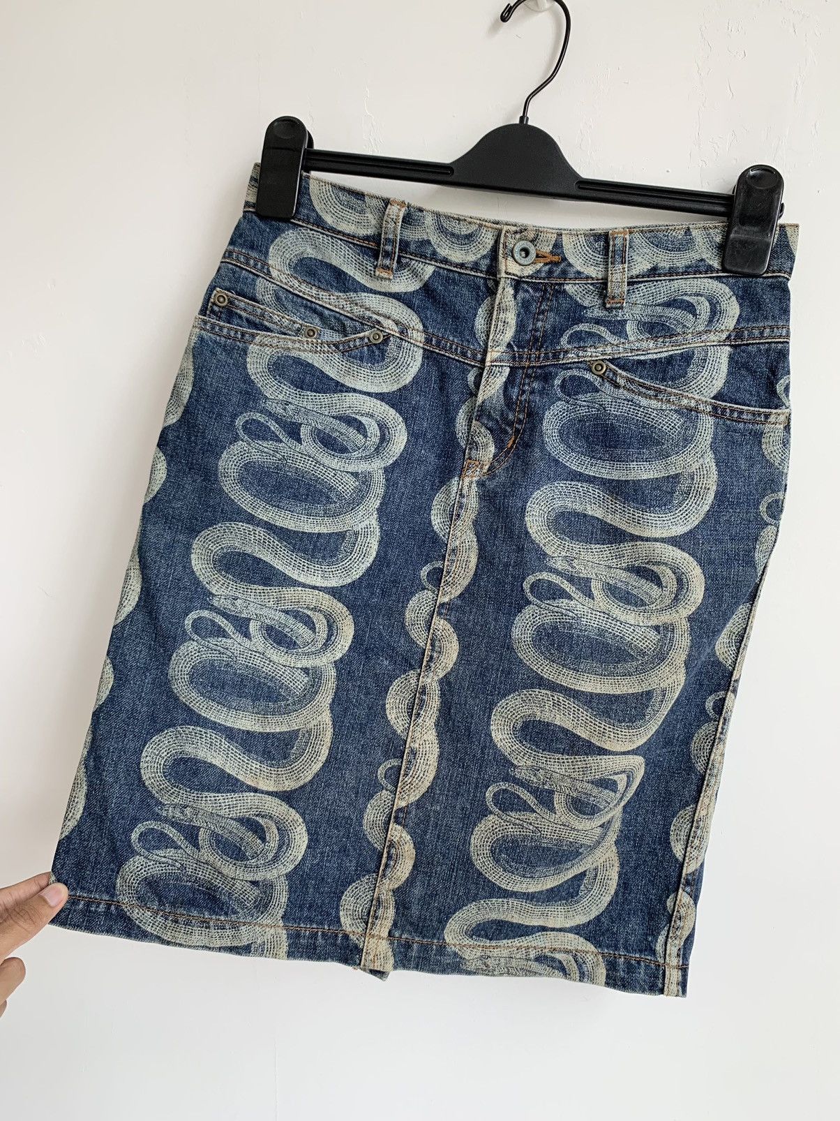 Hysteric Glamour 2000s Hysteric Glamour Snake Denim Skirt y2k Size 29" - 6 Thumbnail