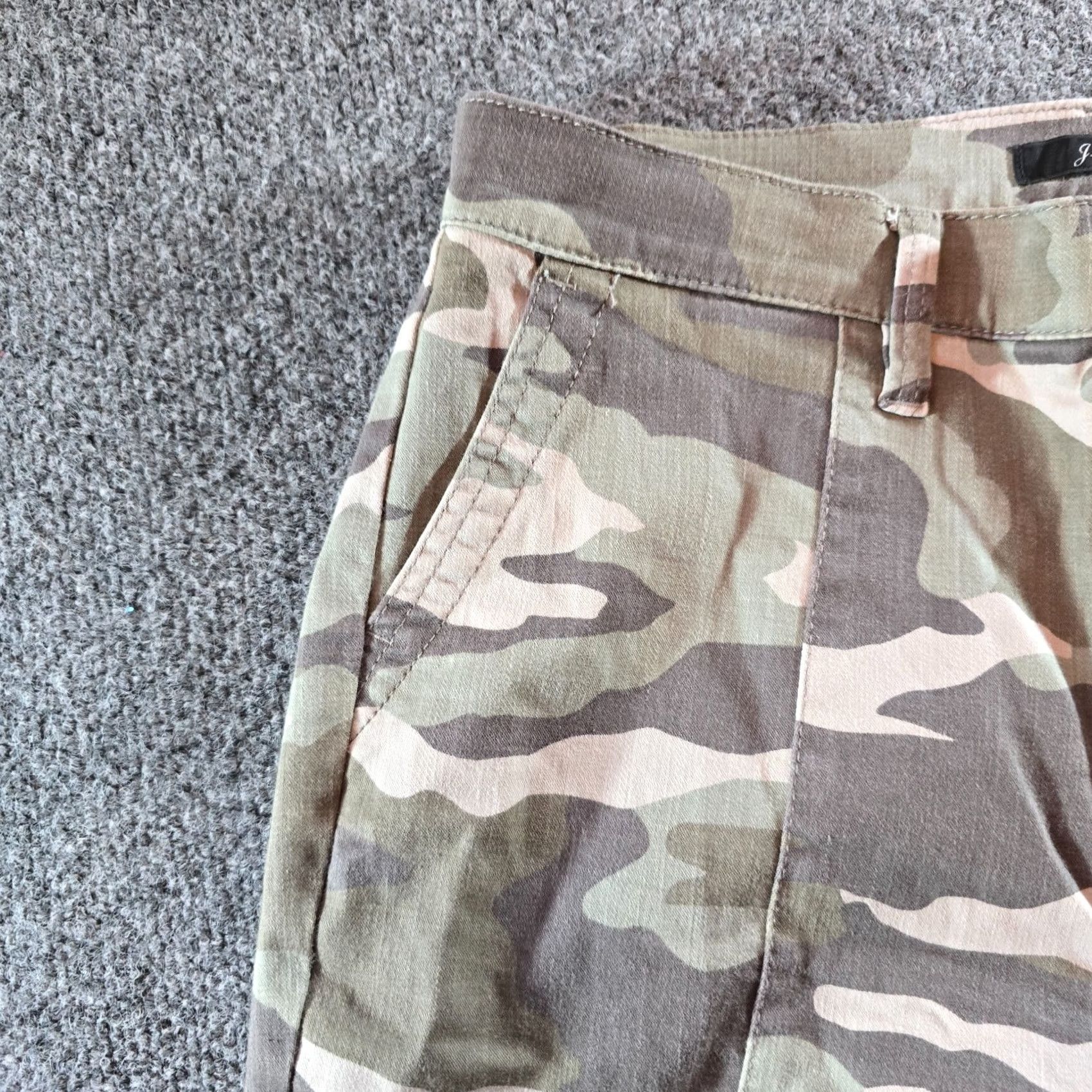 J.Crew J.CREW Pants Womens 29 Tall Green Camo Skinny Cargo Casual Canvas Tall Green Camouflage Pants Ladies Size 29" - 3 Thumbnail