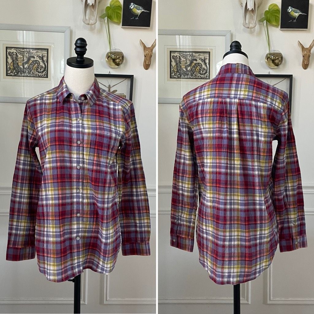 Eddie Bauer Eddie Bauer Classic Fit Plaid Button Up Shirt Red Purple Yel Size M / US 6-8 / IT 42-44 - 1 Thumbnail