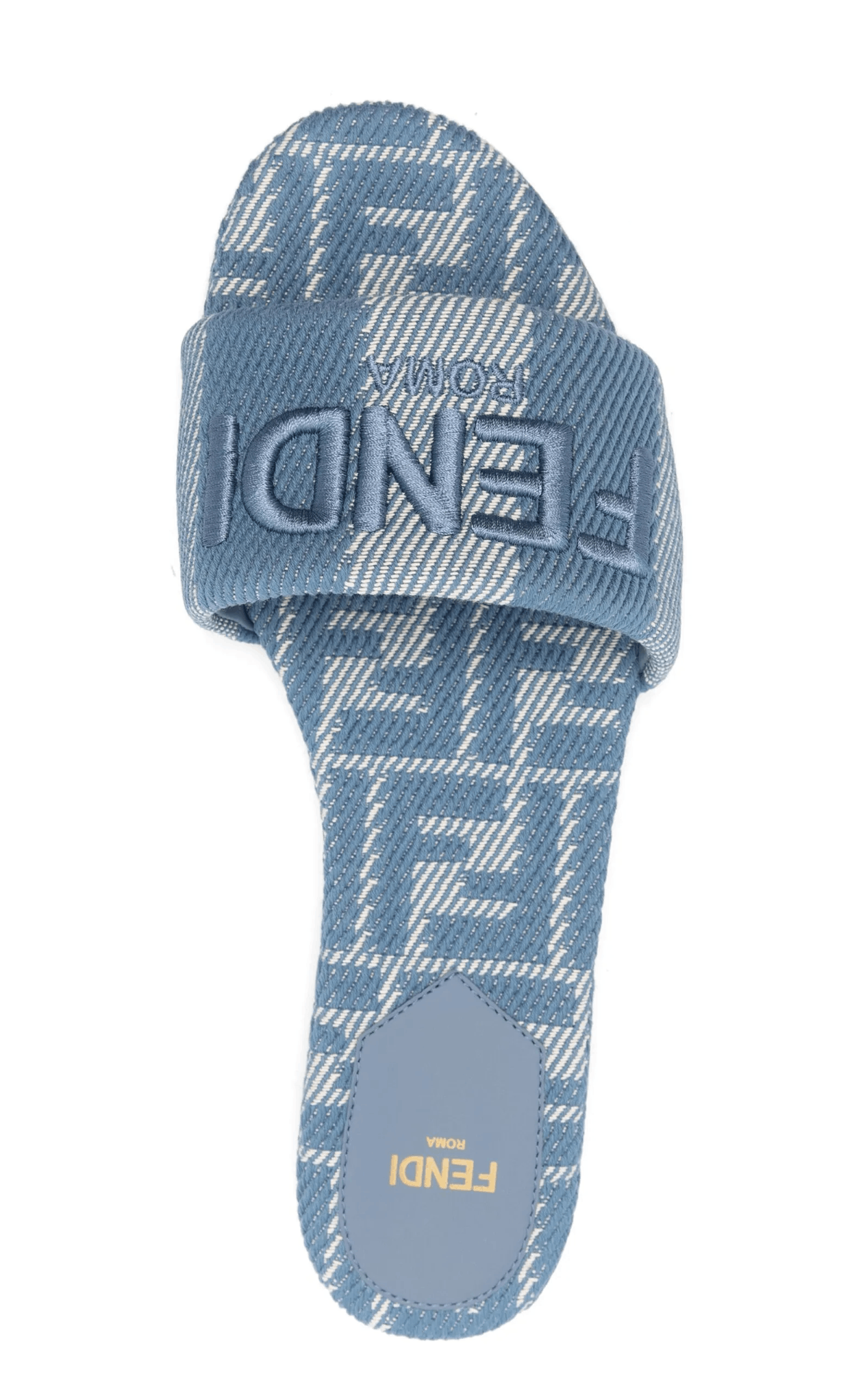 Fendi Fendi Sunshine Denim FF Logo Mule Slide Flat Sandal 37 Size US 7 / IT 37 - 9 Thumbnail