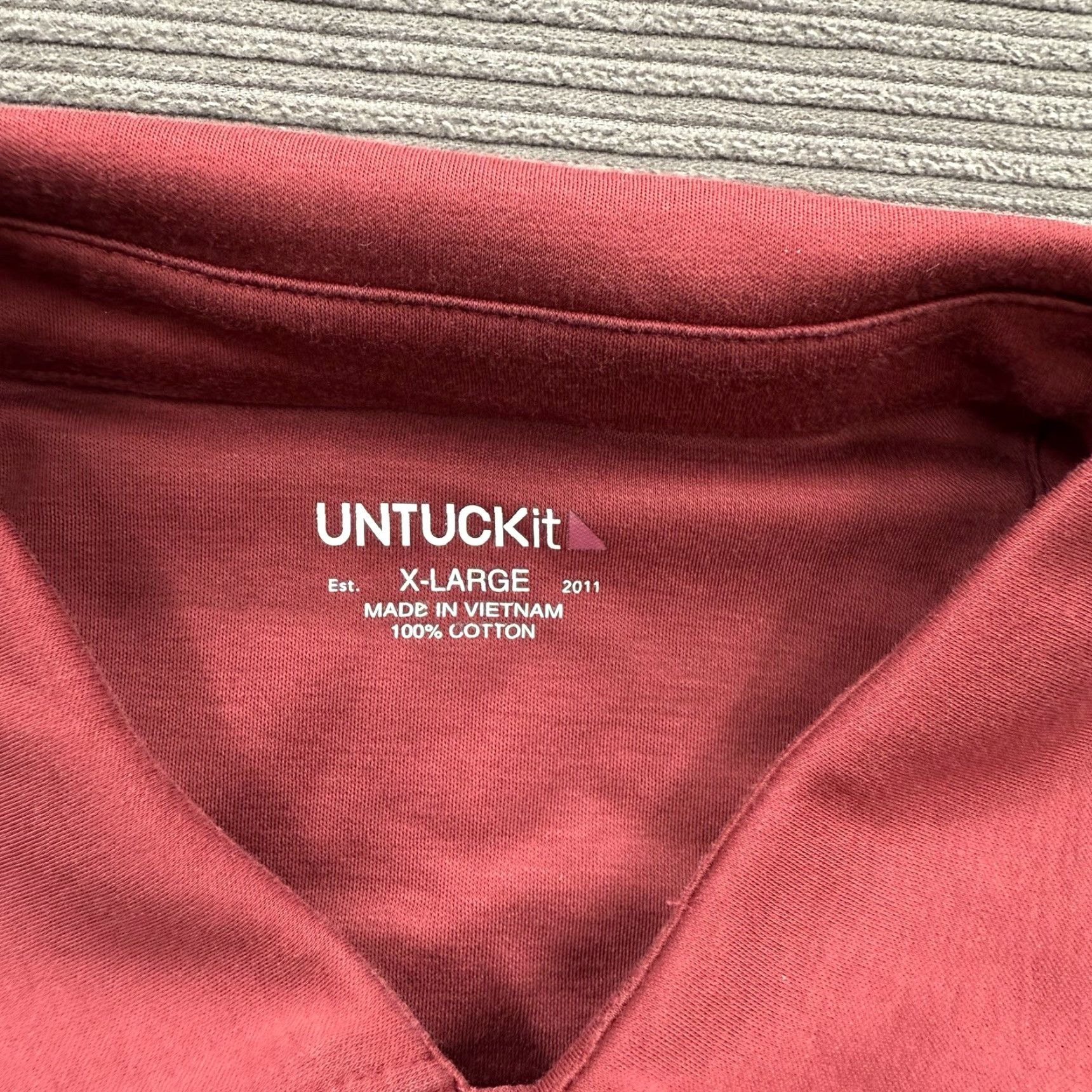 UNTUCKit UNTUCKit Polo Shirt Men XL Red Cotton Performance Long Sleeve Golf Golfing Shirt Size US XL / EU 56 / 4 - 3 Thumbnail