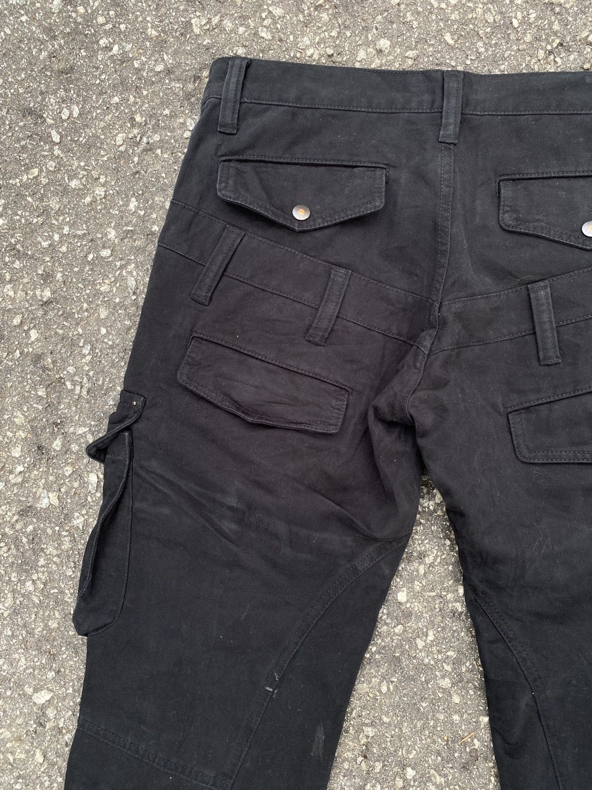 Issey Miyake × Japanese Brand × Tete Homme 2000s Tete Homme Bondage Double Waist Cargo Flare Pant Size US 32 / EU 48 - 11 Thumbnail