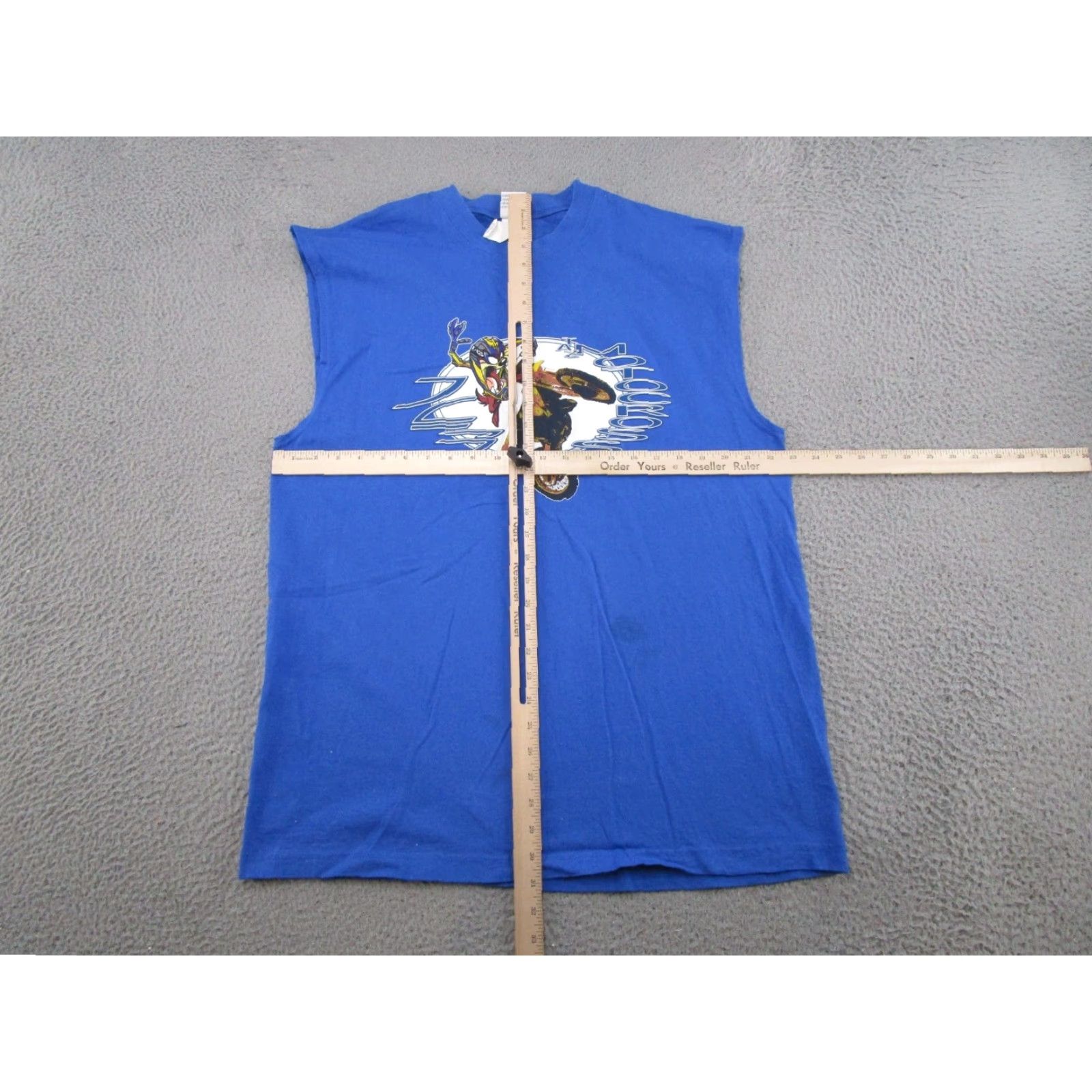 Vintage VINTAGE Looney Toons TAZ Motocross Tank Top Shirt Sleeveless Size L 90s Blue Cotton T-Shirt Mens Size US L / EU 52-54 / 3 - 7 Thumbnail