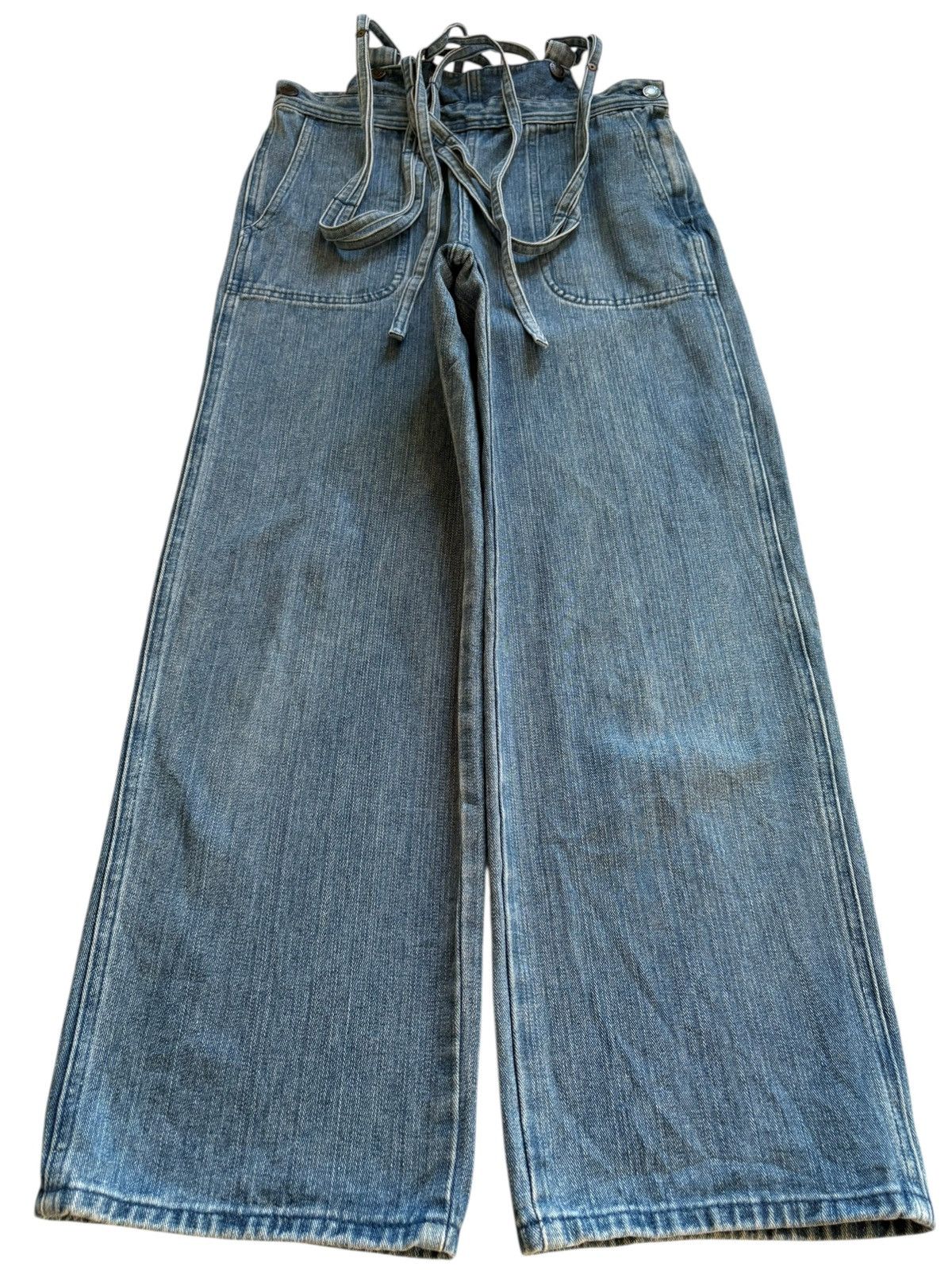 Japanese Brand SALES🔥Vintage Japanese Brand Blue Wash Suspender Baggy Jean Size US 30 / EU 46 - 1 Thumbnail