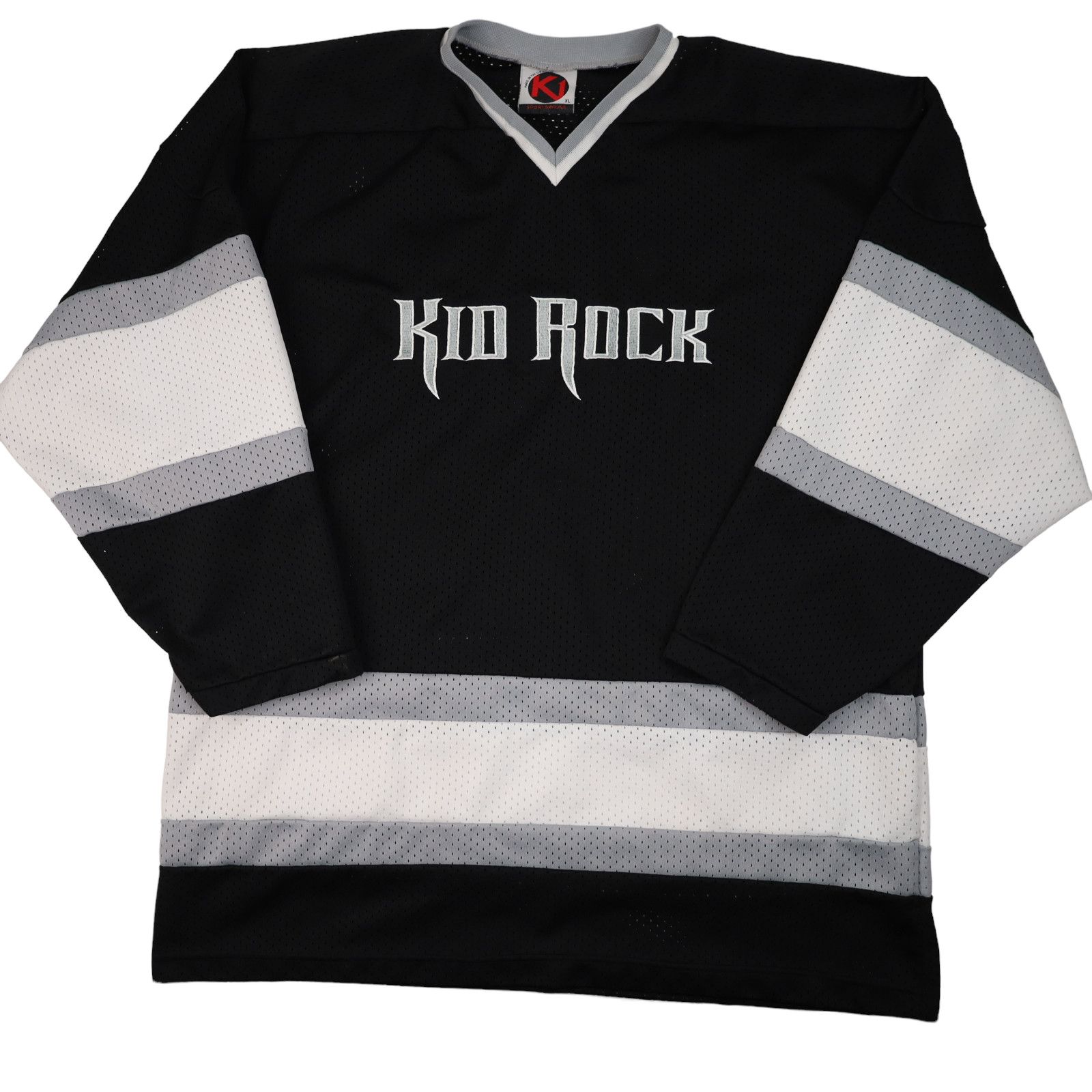 image of Band Tees x Vintage Kid Rock "bad Ass" Hockey Jersey in Black (Size XL)