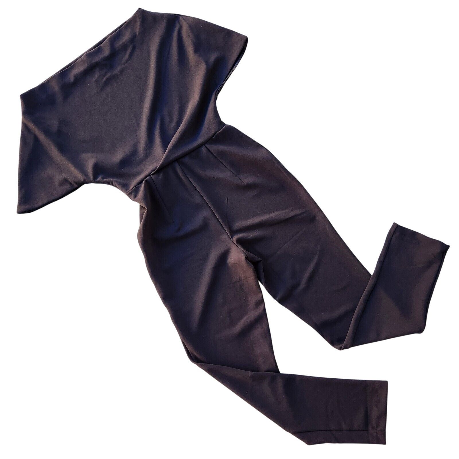 The Unbranded Brand Alexia Admor Women Black Jersey One-Shoulder Jumpsuit XS Size 26" / US 2 / IT 38 - 6 Thumbnail