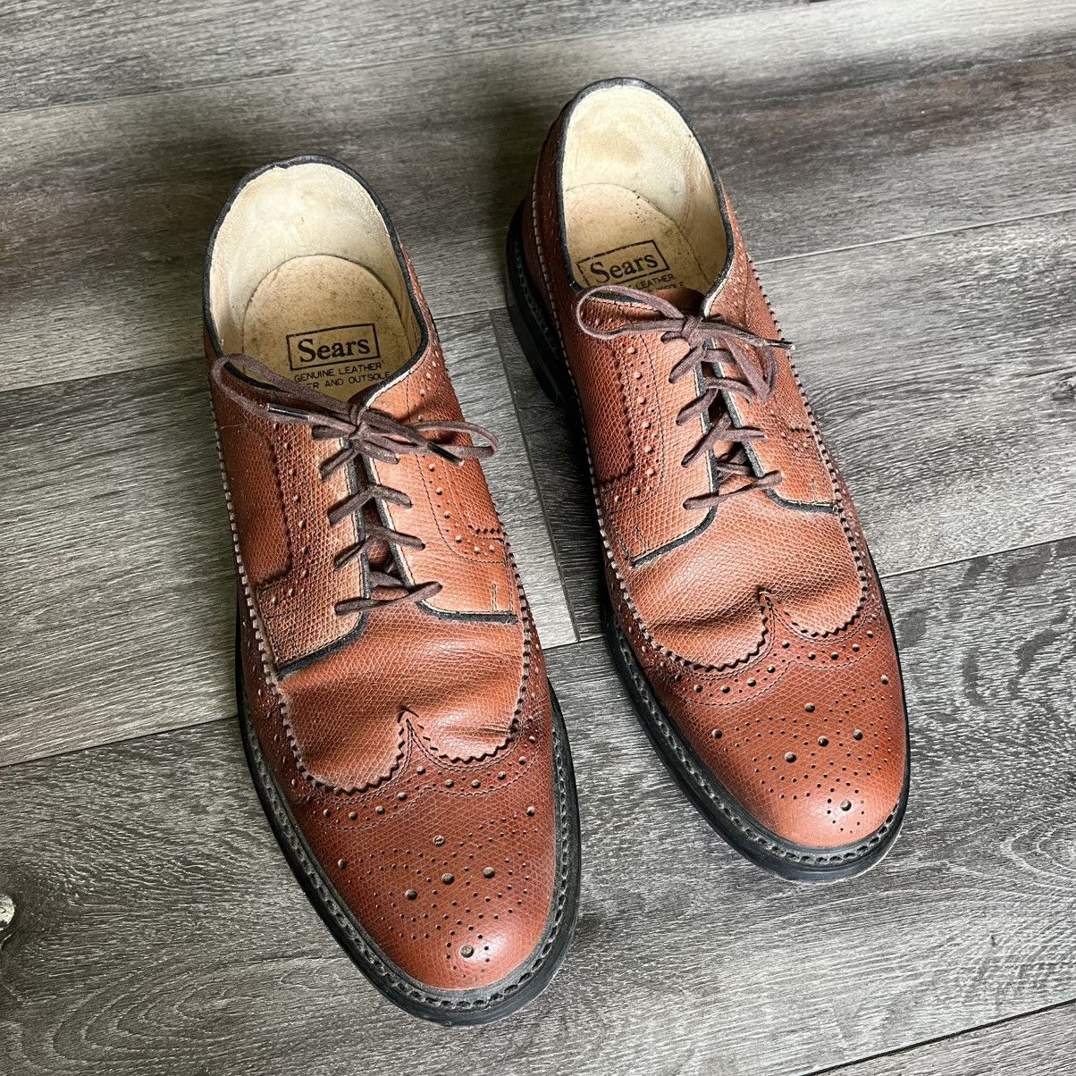 Vintage Vintage 1960s Sears Derby Wingtip Brogue Leather Loafers Size US 10.5 / EU 43-44 - 1 Thumbnail