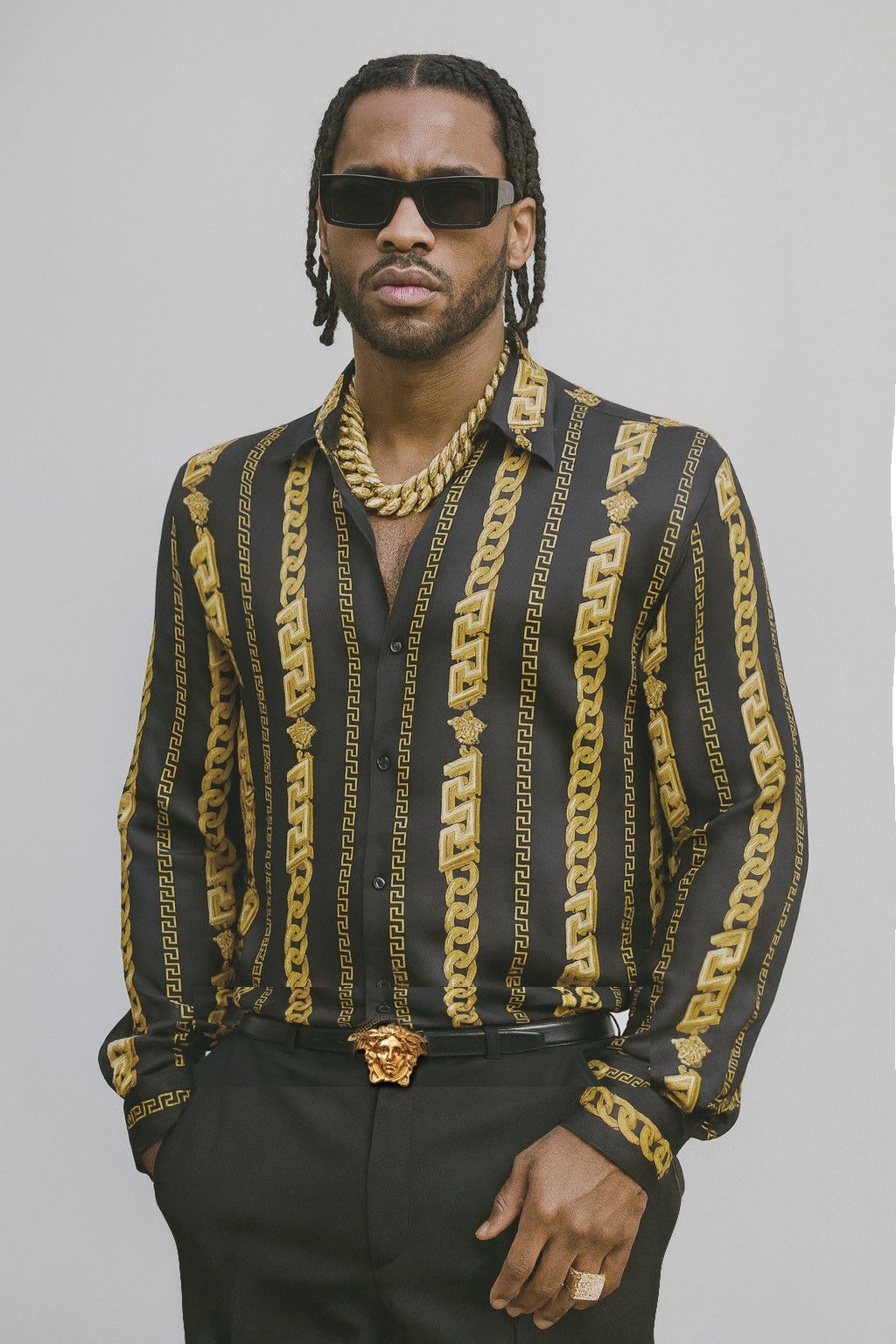 Silk Shirt Chain Pinstripe