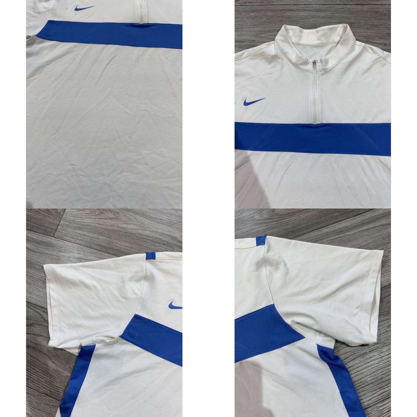 Nike VINTAGE Nike Tennis Half Zip Shirt White Blue L Men's Shirts White 90s Agassi Style Nike Shirt Mens L Size US L / EU 52-54 / 3 - 9 Thumbnail