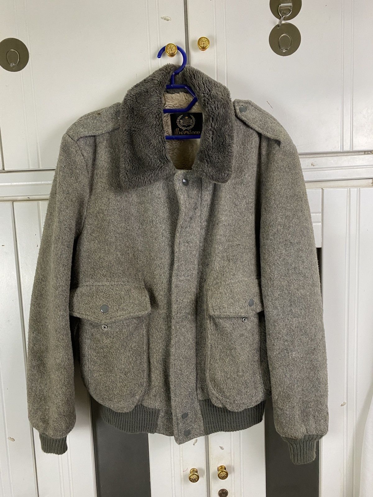 Vintage ✅️Vintage ABERDEEN Usa Bomber Wool Jacket Size US L / EU 52-54 / 3 - 1 Thumbnail