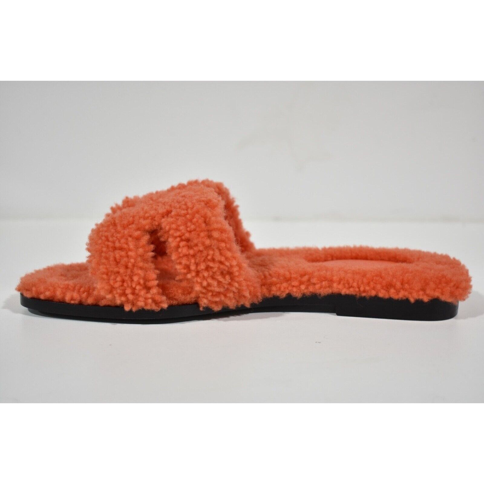 Hermes Hermes Oran Teddy Shearling Fur Orange H Logo Slide Size US 6.5 / IT 36.5 - 8 Thumbnail