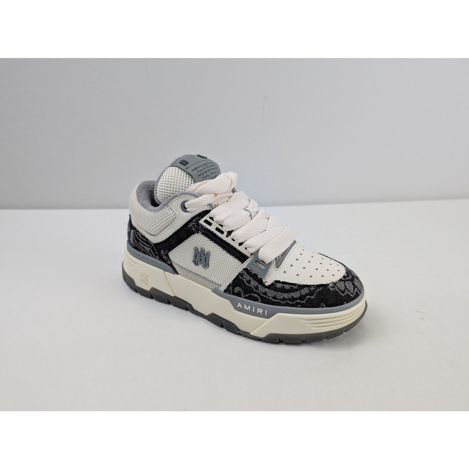 Amiri o1rshd1 Bandana Denim MA-1 Sneakers in Black Size US 12 / EU 45 - 2 Thumbnail