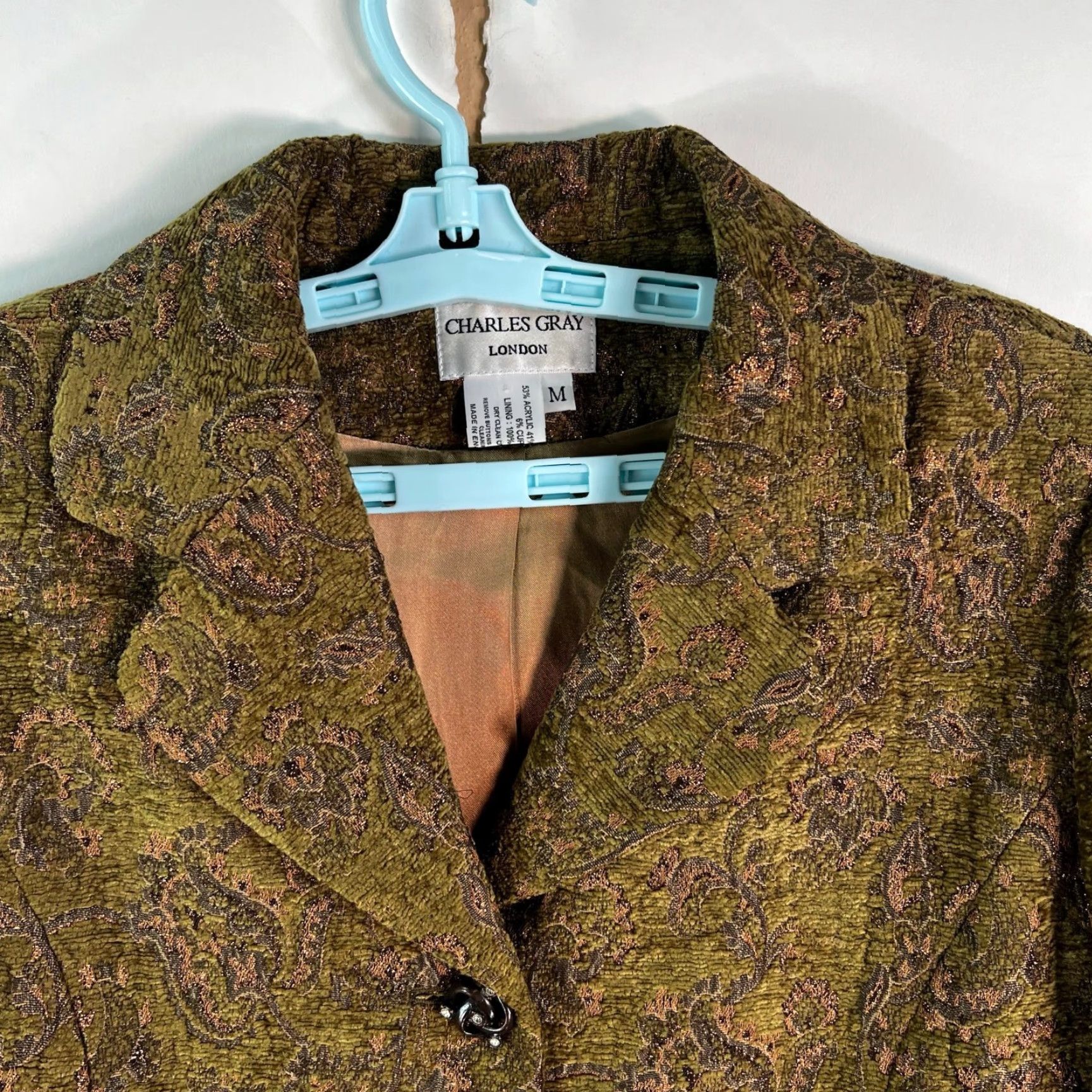 Vintage VINTAGE Charles Gray Green London 3 Button Blazer M Womens Suit Jacket Geometric Pattern/Green Blazer M Mens? Size M / US 6-8 / IT 42-44 - 2 Thumbnail