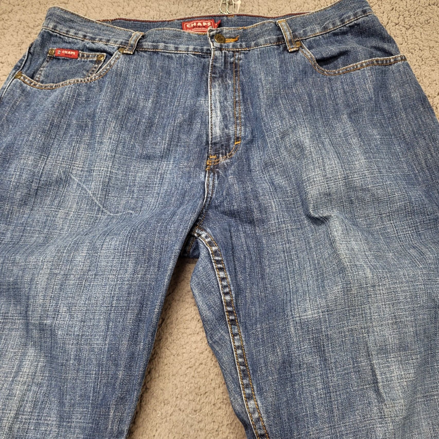 Chaps Chaps Jeans Men's 38x34 Blue Straight Fit Denim 100% Cotton Dad Jeans Regular Fit Jeans Mens Casual Pant Size US 38 / EU 54 - 5 Thumbnail