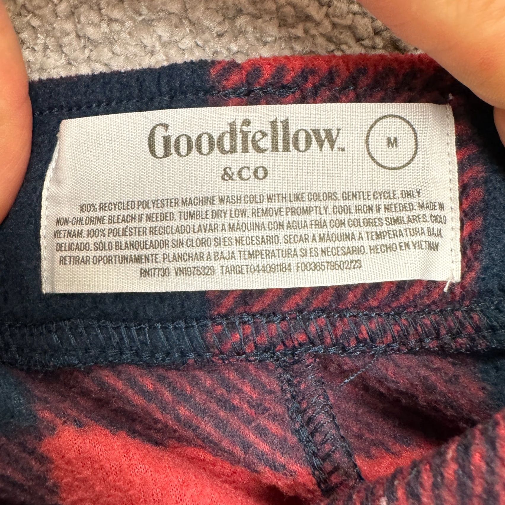 Vintage Goodfellow & Co Pajama Pants Mens M Red Plaid Lounge Tartan Fleece 100% Polyester Drawstring Christmas Holiday Seasonal Classic Size US 31 - 7 Thumbnail