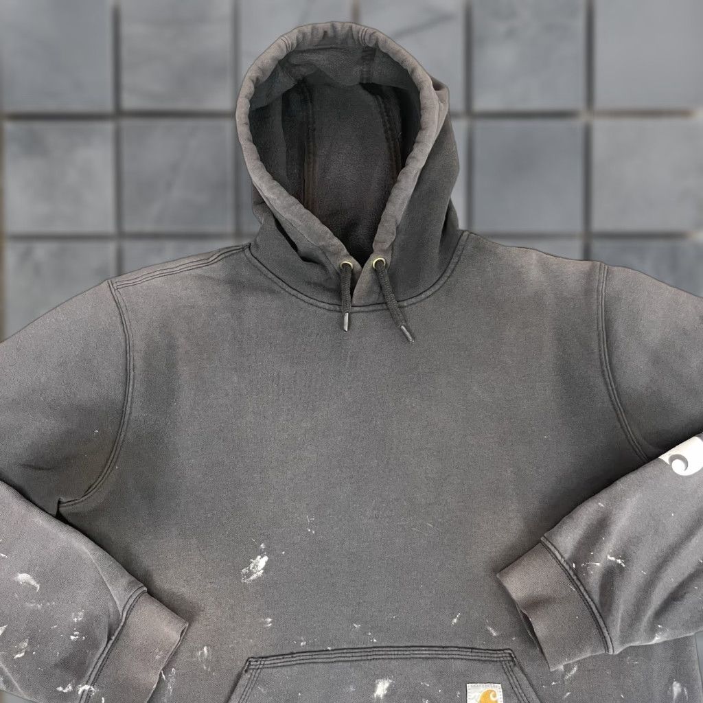 Carhartt VINTAGE Carhartt Sweatshirt Hoodie Adult Medium Black Distressed Faded Cropped Graphic M Mens Size US M / EU 48-50 / 2 - 1 Thumbnail