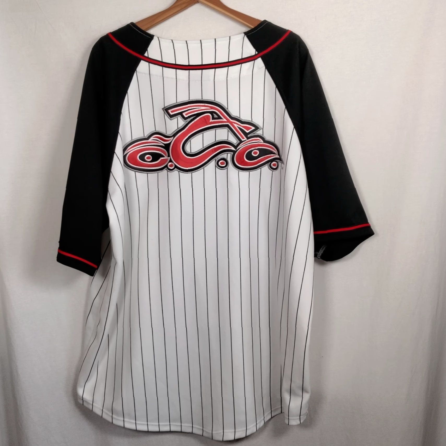 Vintage VINTAGE Orange County Choppers New York Shirt XL Baseball Jersey Motorcycle Pinstripe Shirt X L White Embroidered Choppers Men Size US XL / EU 56 / 4 - 3 Thumbnail
