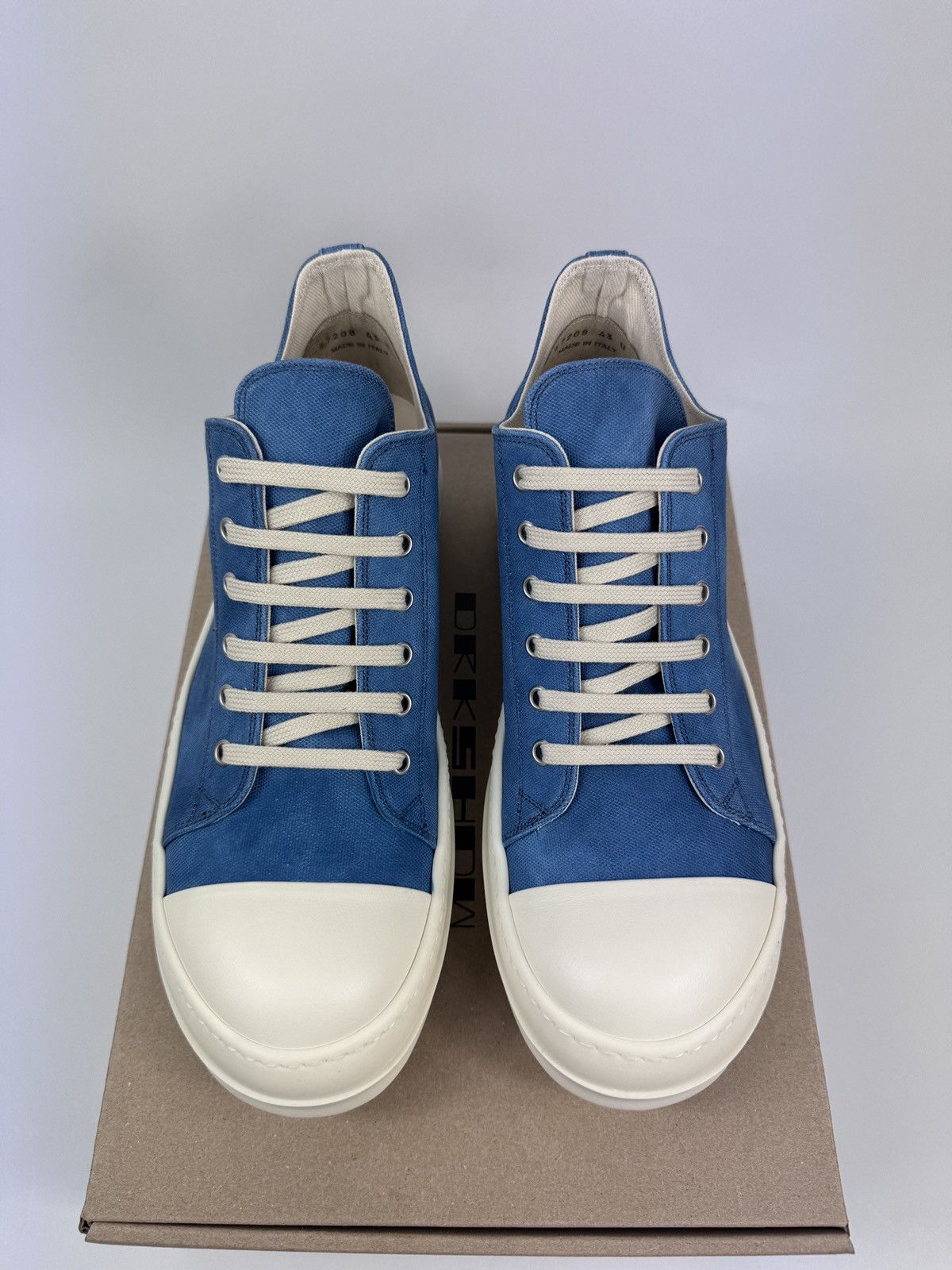Rick Owens Drkshdw TOOTHPASTE BLUE CANVAS SNEAKERS Size US 10 / EU 43 - 4 Thumbnail