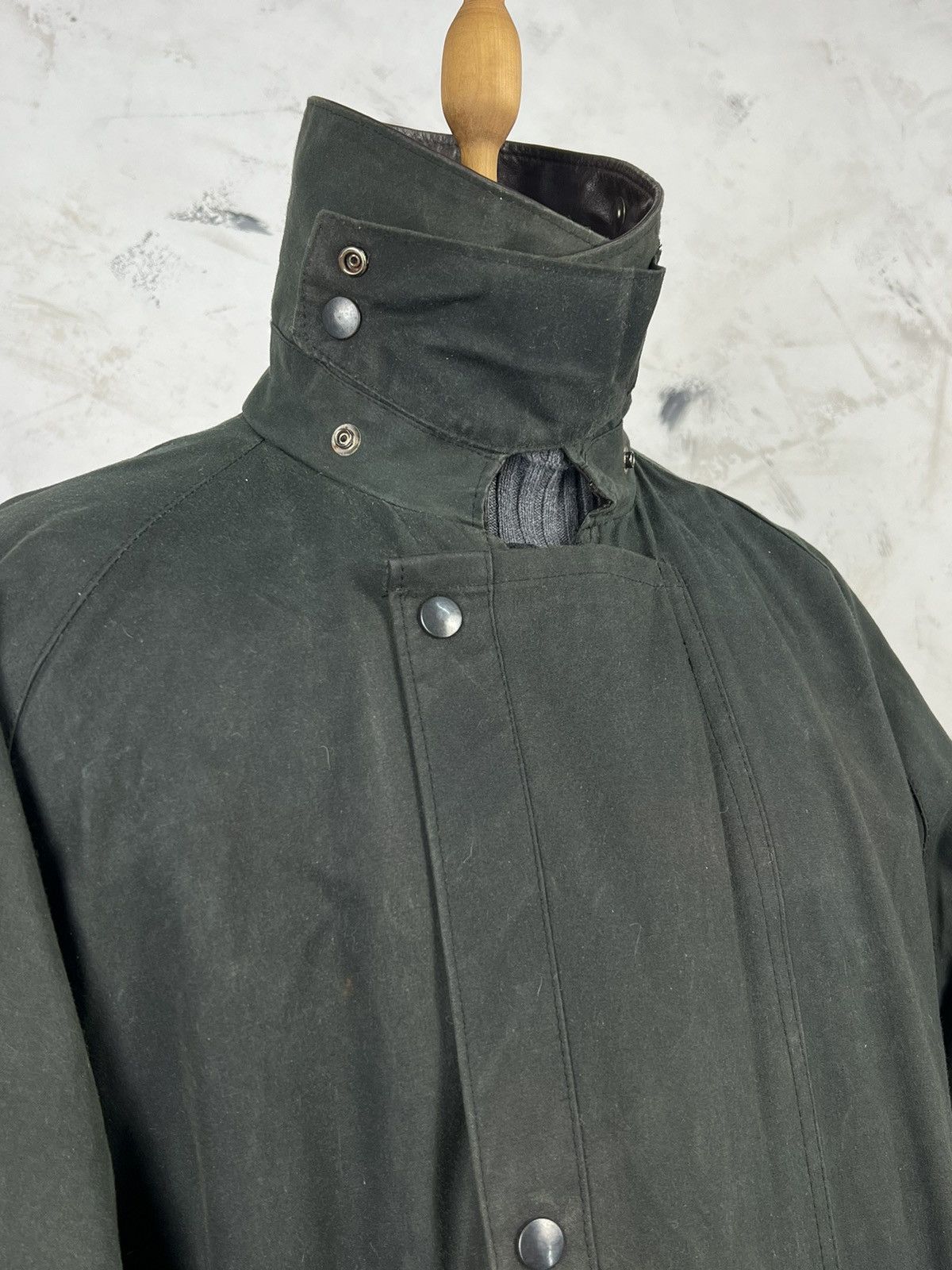 Vintage Waxed Oilskin Long Coat Outdoor Country Bushman Duster L-XL Size US L / EU 52-54 / 3 - 7 Thumbnail