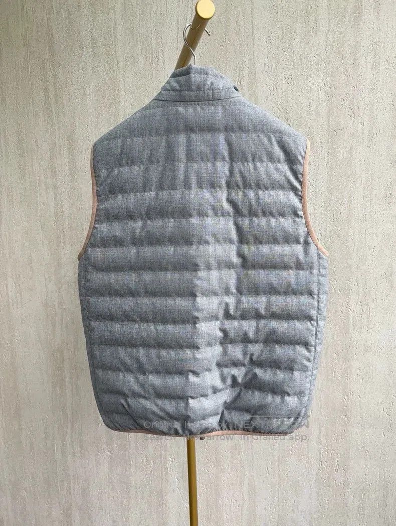 Brunello Cucinelli Brunello Cucinelli Gray Down Vest. Size US XS / EU 42 / 0 - 4 Thumbnail