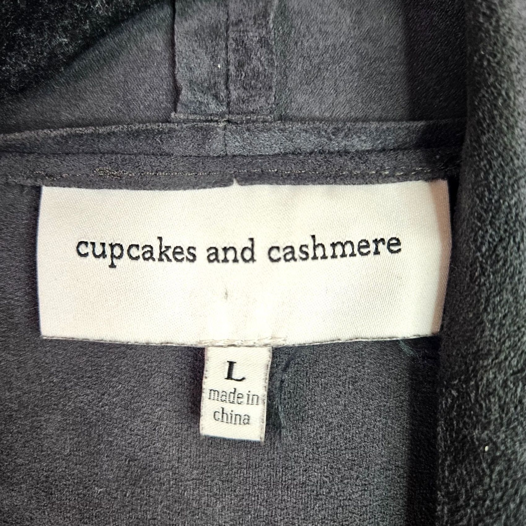 Vintage Cupcakes and Cashmere Jacket Women's L Gray Faux Suede Draped Open Front Size L / US 10 / IT 46 - 8 Thumbnail