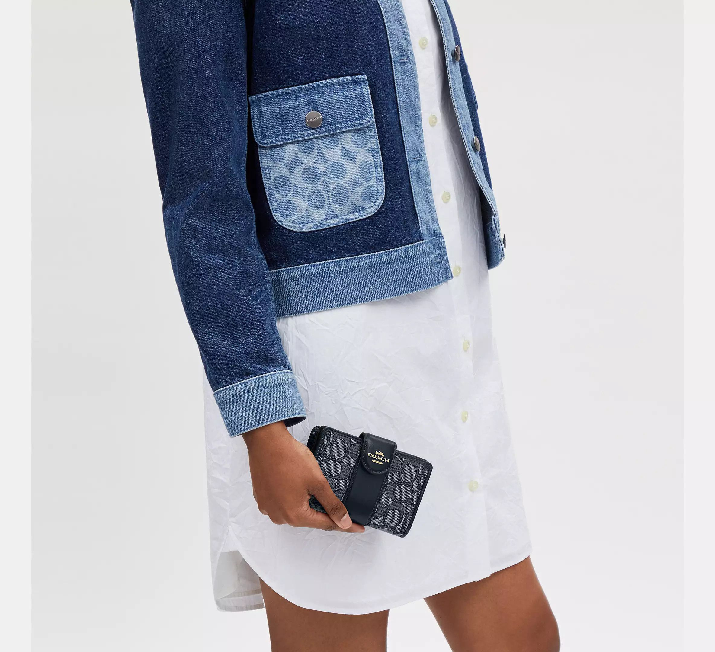 Coach Medium Corner Zip Wallet In Signature Jacquard CU987 Size ONE SIZE - 7 Thumbnail