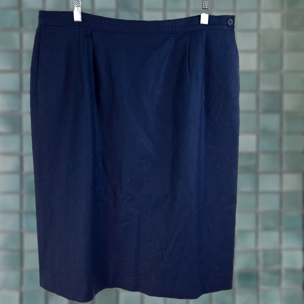 Pendleton Vintage Pendleton Wool Skirt Womens Size 10 A-Line High Rise Pleated Blue 80s 90s Preppy Size 32" / US 10 / IT 46 - 1 Thumbnail