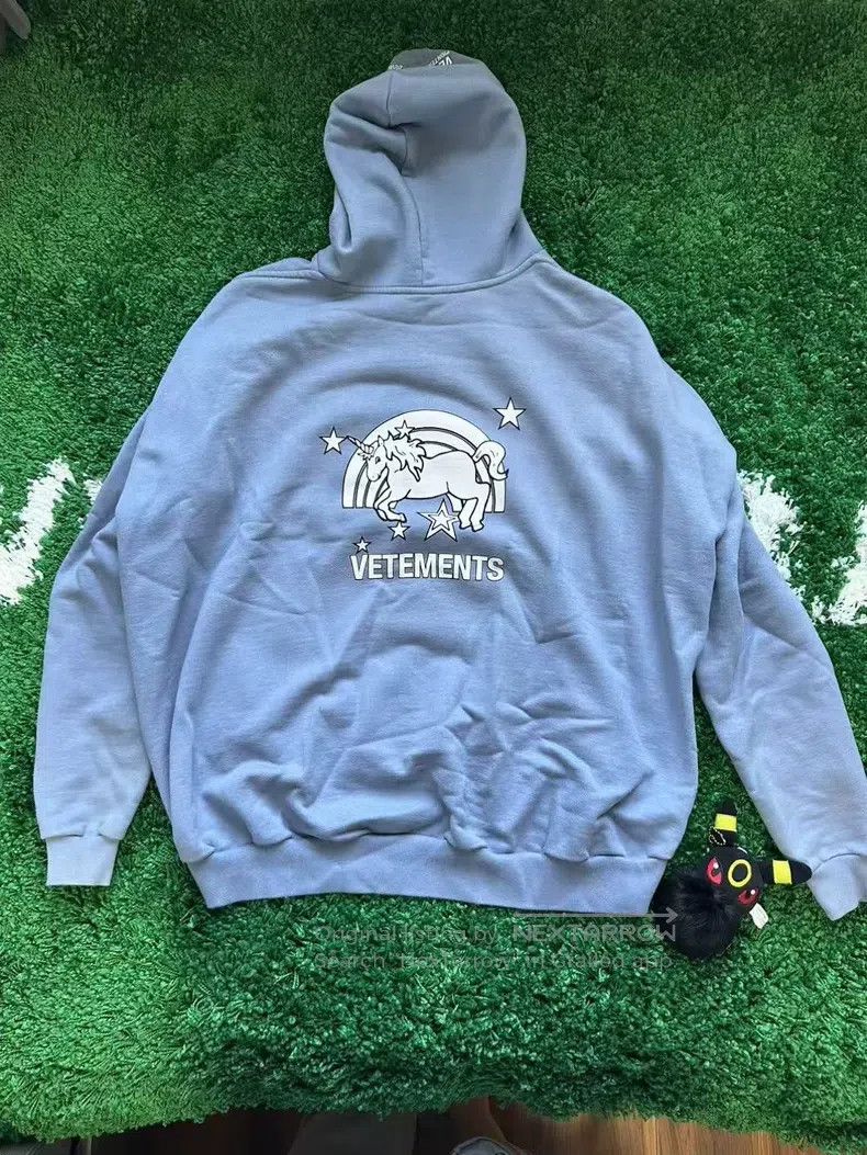 Vetements Vetements Unicorn And Rainbow Baby Blue Hoodie | Grailed