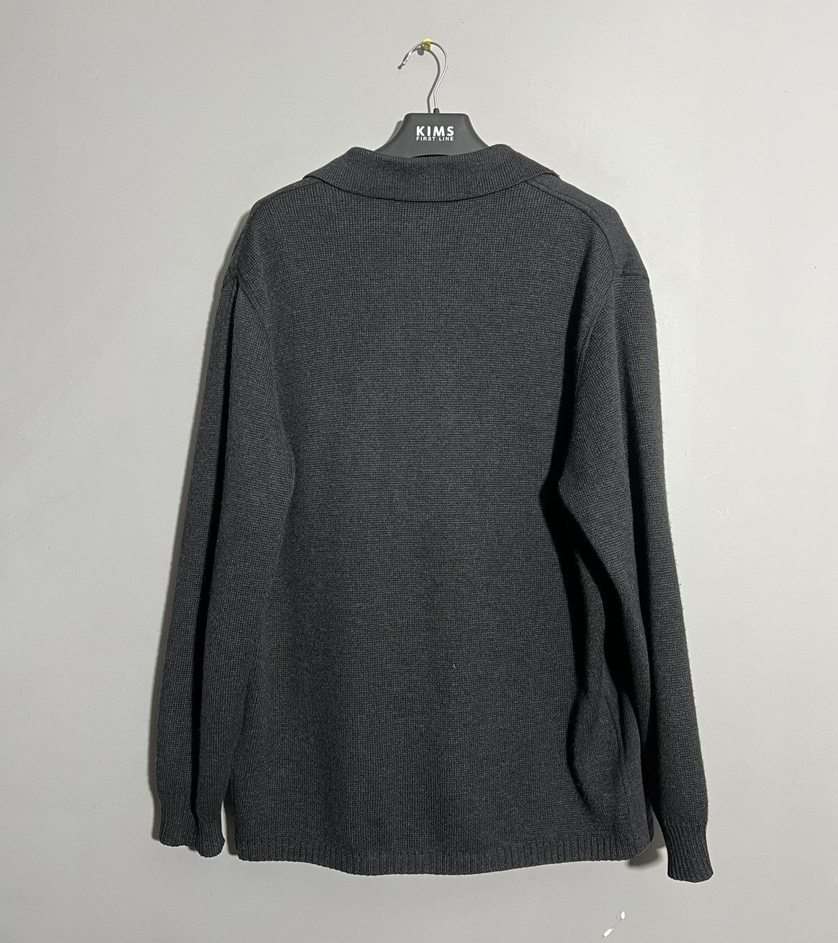 Burberry × Vintage Burberry Wool Gray Jacket Knit Sleeve Coat Size US L / EU 52-54 / 3 - 13 Thumbnail