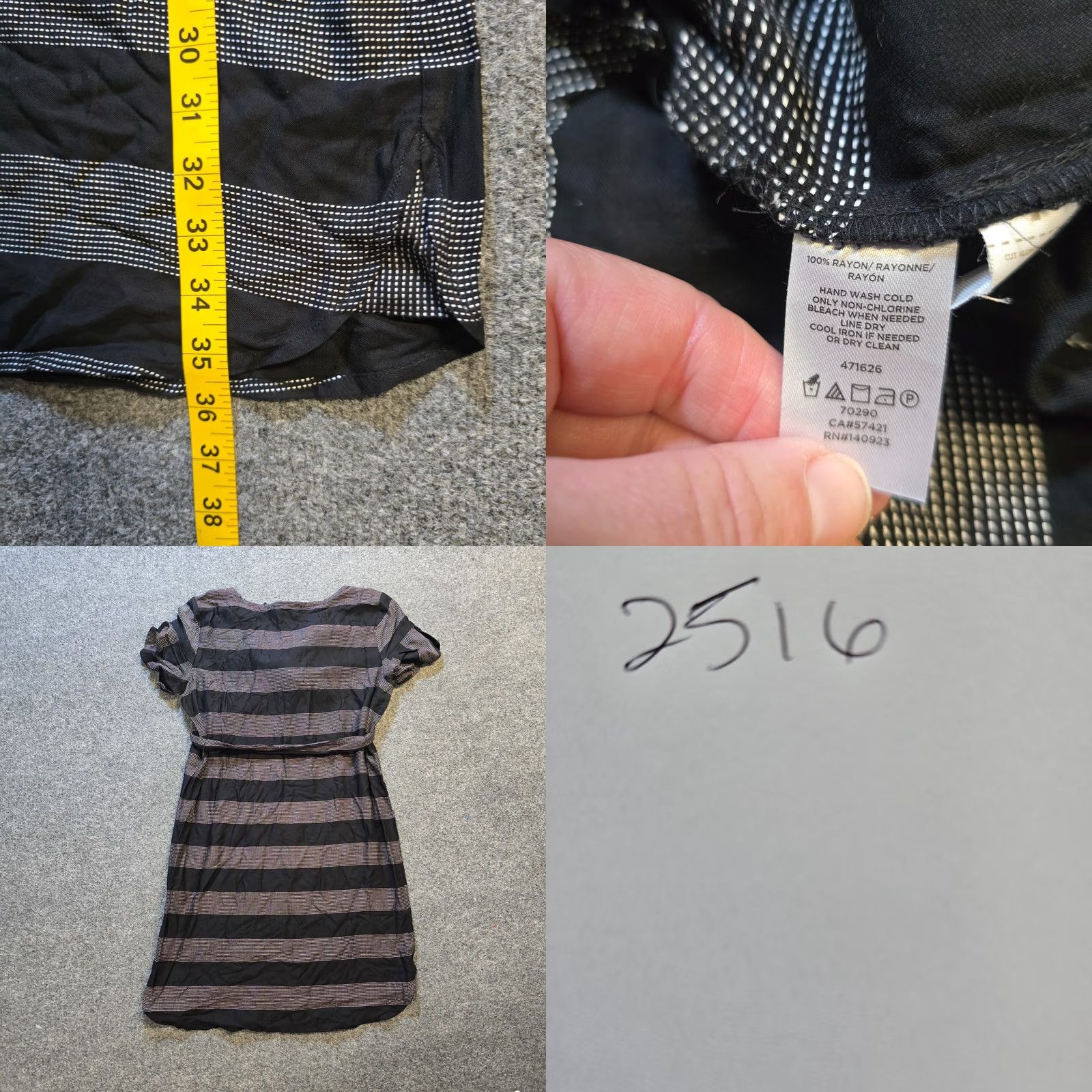 Loft LOFT Dress Womens Size Small Black Striped Short Sleeve Belted Casual Basic Shirt Womens Dress Size 28" / US 6 / IT 42 - 8 Thumbnail