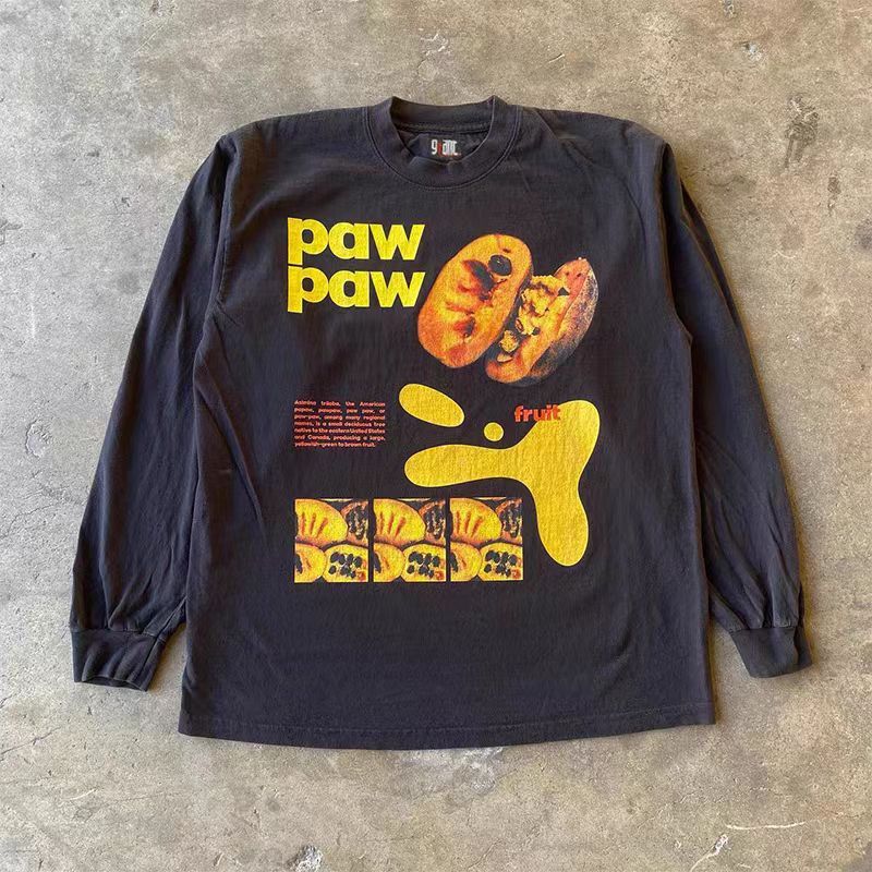 Japanese Brand × Vintage Black casual retro fruit print long sleeve tee Size US L / EU 52-54 / 3 - 1 Thumbnail