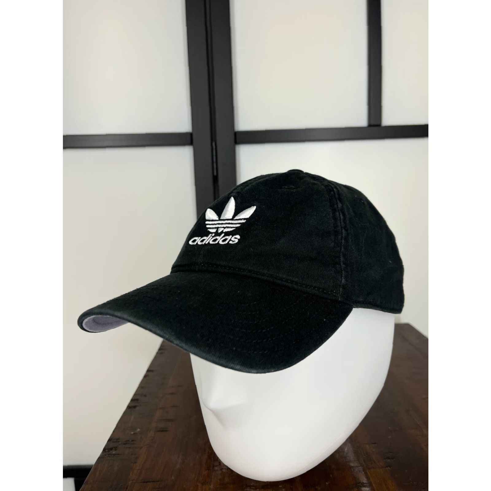 Adidas Adidas Hat Cap Adjustable One Size Black Cotton Twill Embroidered Trefoil Baseball Cap Mens Hat Size ONE SIZE - 4 Thumbnail