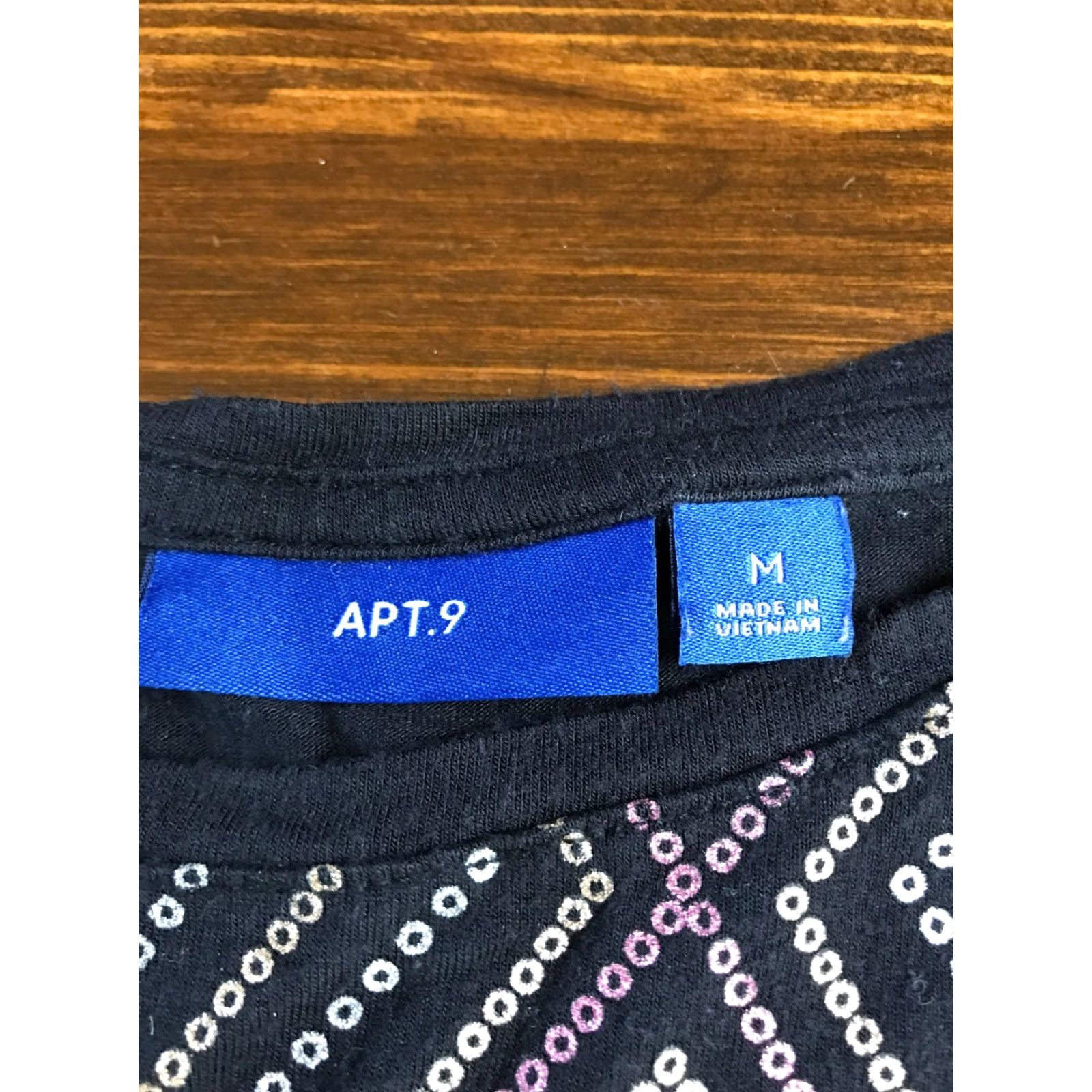 Apt. 9 APT.9 Shirt, Women's Medium, Pink Black Gold, Short Sleeve, T-Shirt, Women, Casual, Modern Theme, Vintage No Size M / US 6-8 / IT 42-44 - 6 Thumbnail