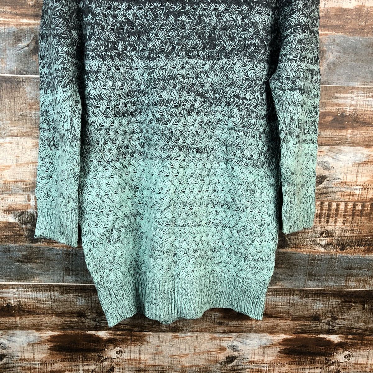 GU × Homespun Knitwear GU Green two tone sweatshirt long Knitwear #A2502 Size M / US 6-8 / IT 42-44 - 14 Thumbnail