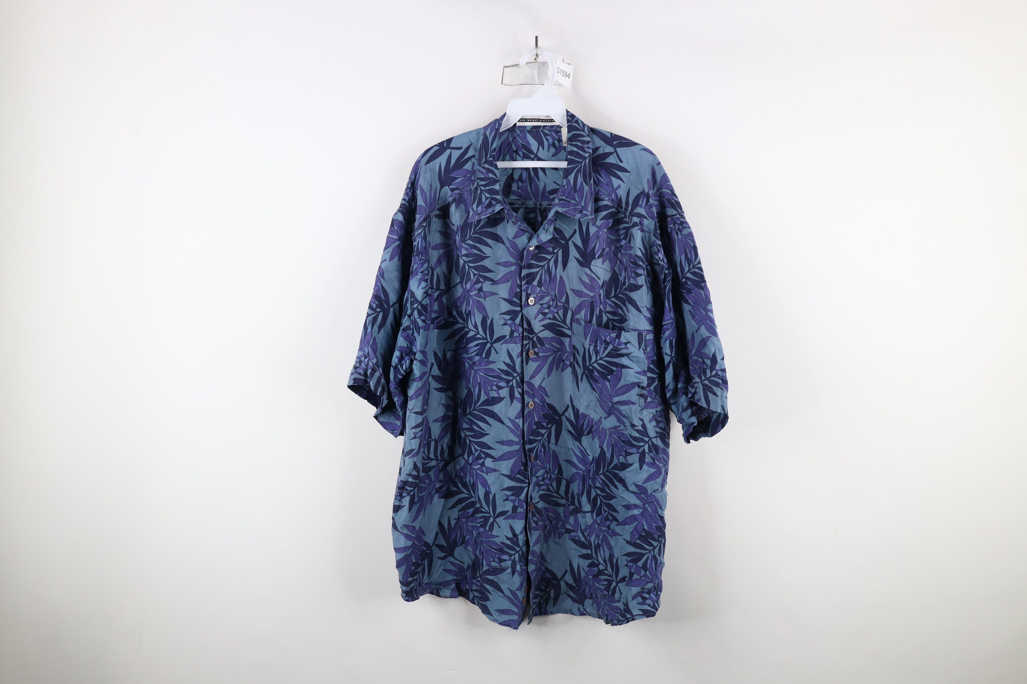 Vintage Vintage 90s Streetwear Palm Leaf Baggy Collared Button Shirt Size US XL / EU 56 / 4 - 1 Thumbnail