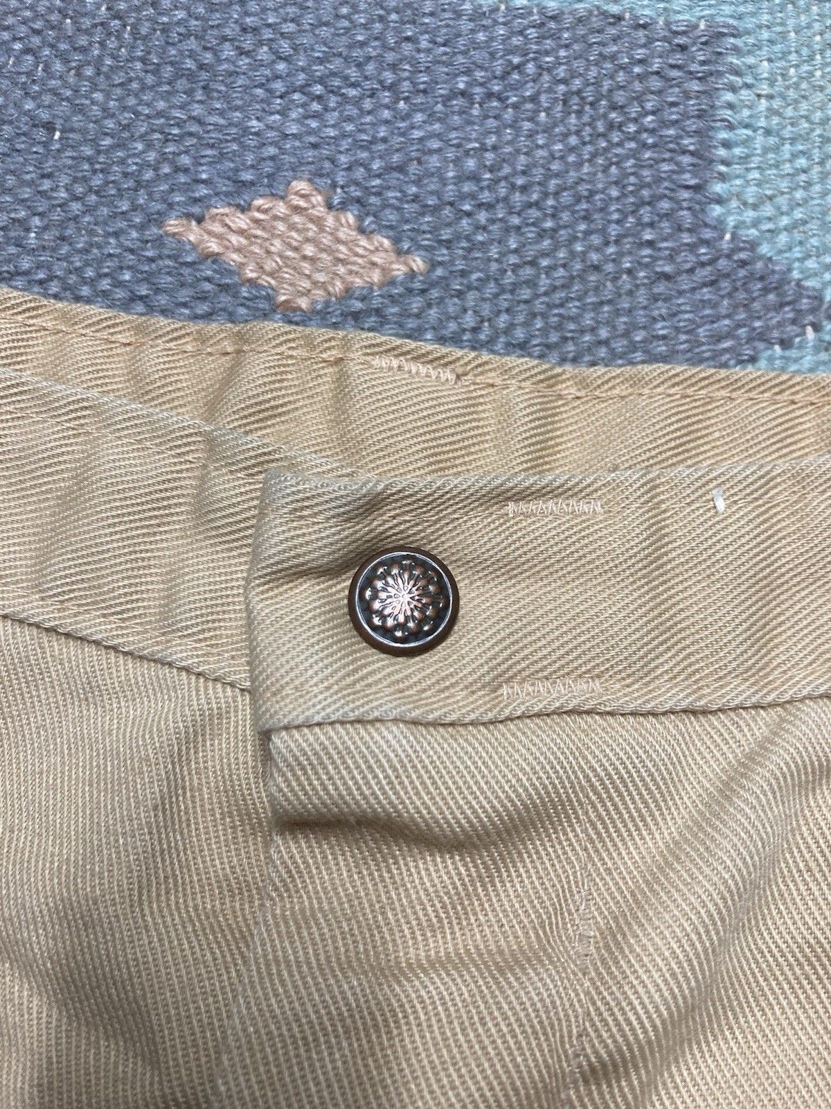 Vintage 1970s bell bottom pants elephant flare hippie khaki 27x33 Size 27" / US 4 / IT 40 - 5 Thumbnail
