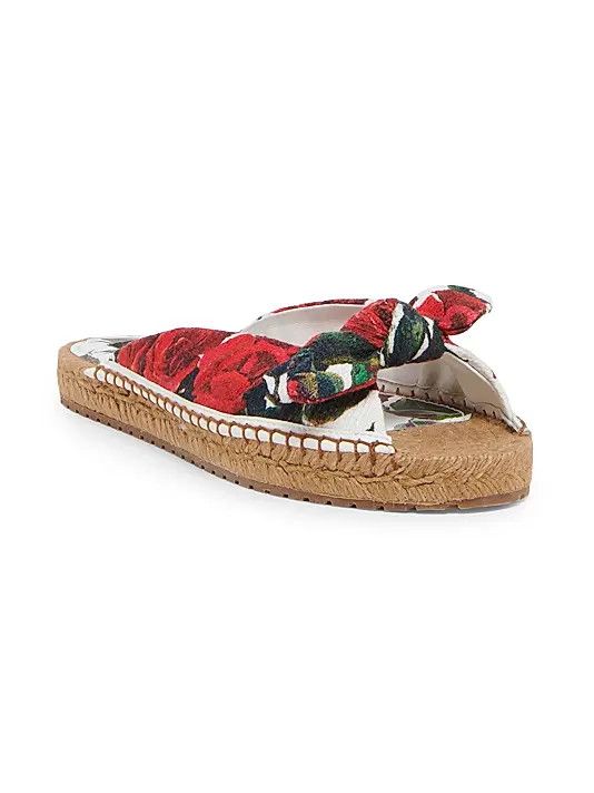 Dolce & Gabbana os11x1225 Floral Cotton-Blend Espadrille Flats in Multicolor Size US 8 / IT 38 - 2 Thumbnail