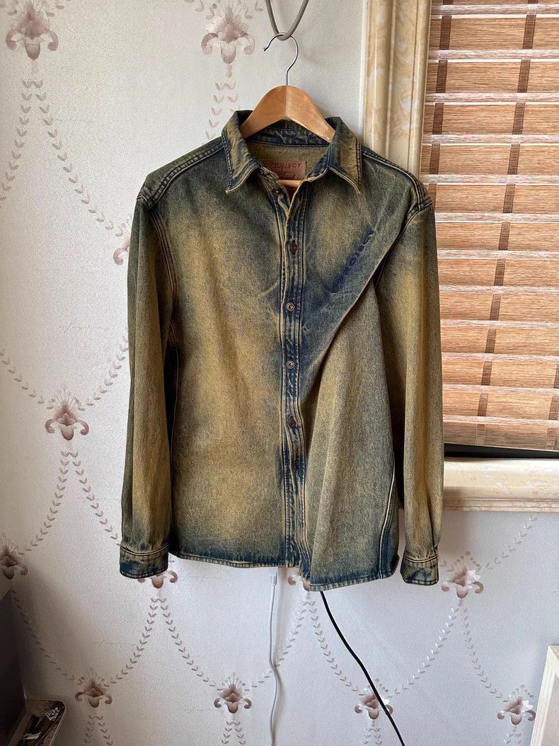 Yohji Yamamoto Y/Project Washed Yellow Denim Jacket Size US XS / EU 42 / 0 - 1 Thumbnail
