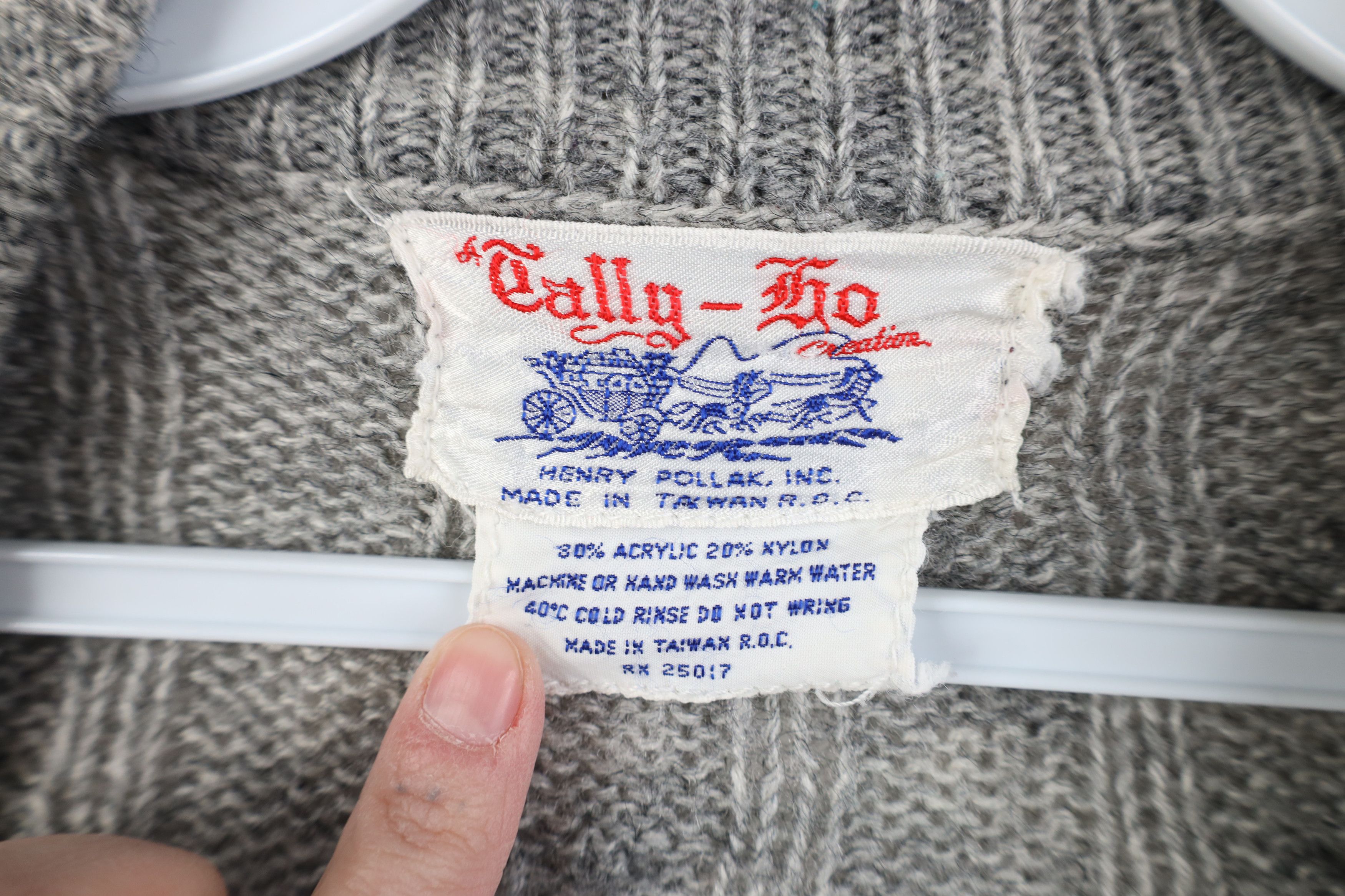 Vintage Vintage 70s Streetwear Ribbed Cable Knit Sweater Vest Gray Size US L / EU 52-54 / 3 - 8 Thumbnail