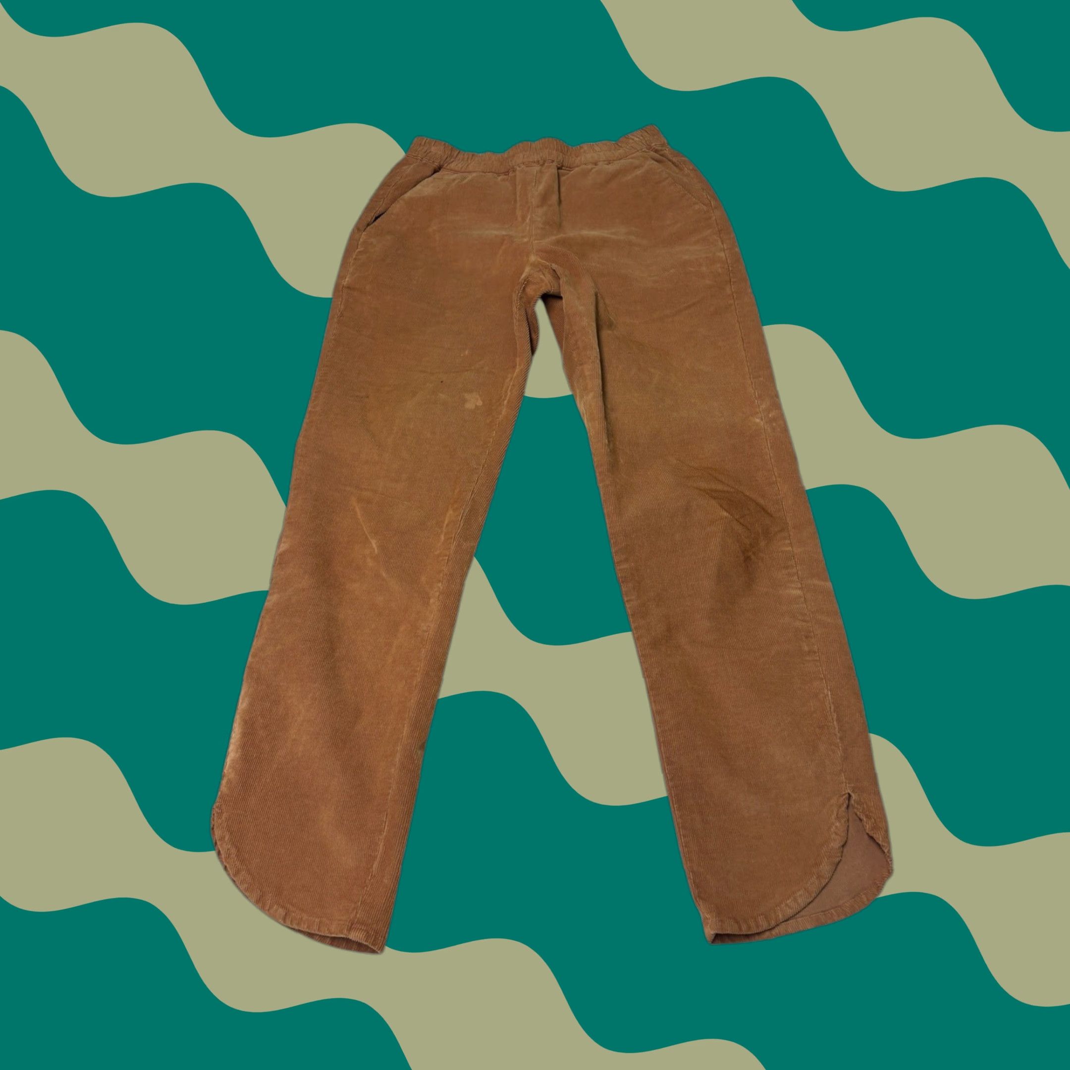 Marine Layer Marine Layer Corduroy Pants Ginger Brown Elastic Waist Tulip Hem XS W26 L26 Size 26" / US 2 / IT 38 - 1 Thumbnail