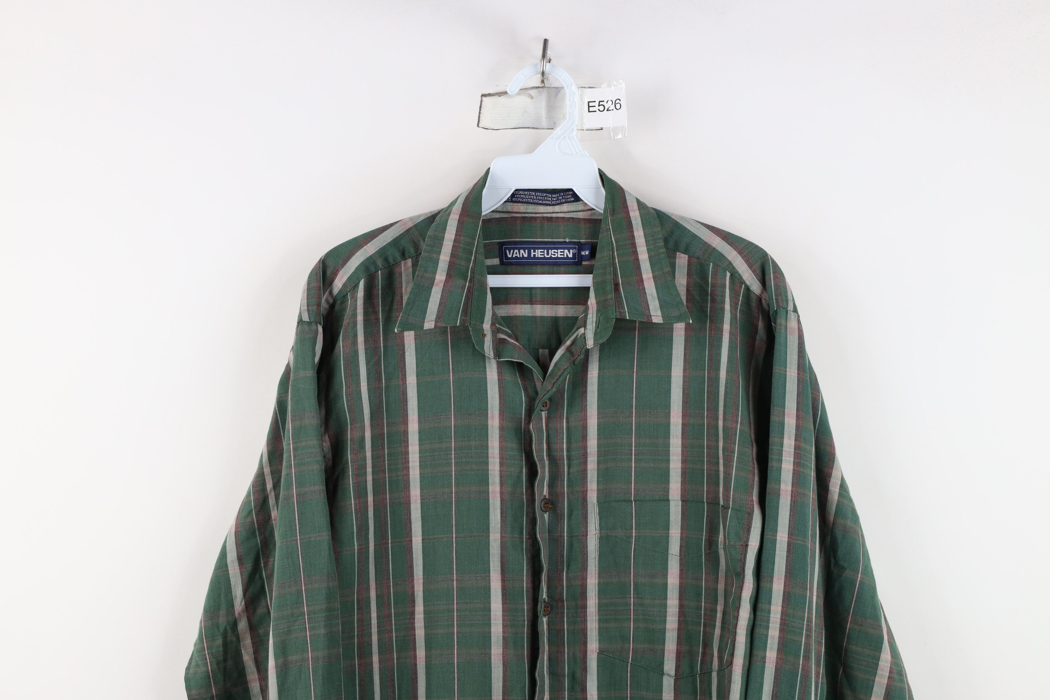 Vintage Vintage 90s Streetwear Collared Button Shirt Green Plaid Size US M / EU 48-50 / 2 - 2 Thumbnail