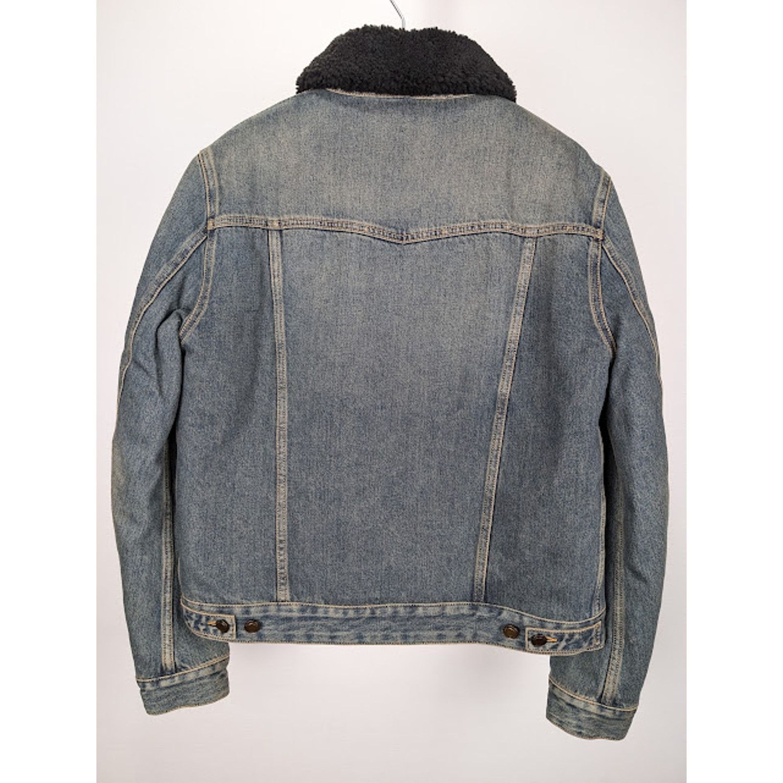 Saint Laurent Paris o1rshd1 Shearling Denim Jacket in Light Blue Size US XXL / EU 58 / 5 - 14 Thumbnail