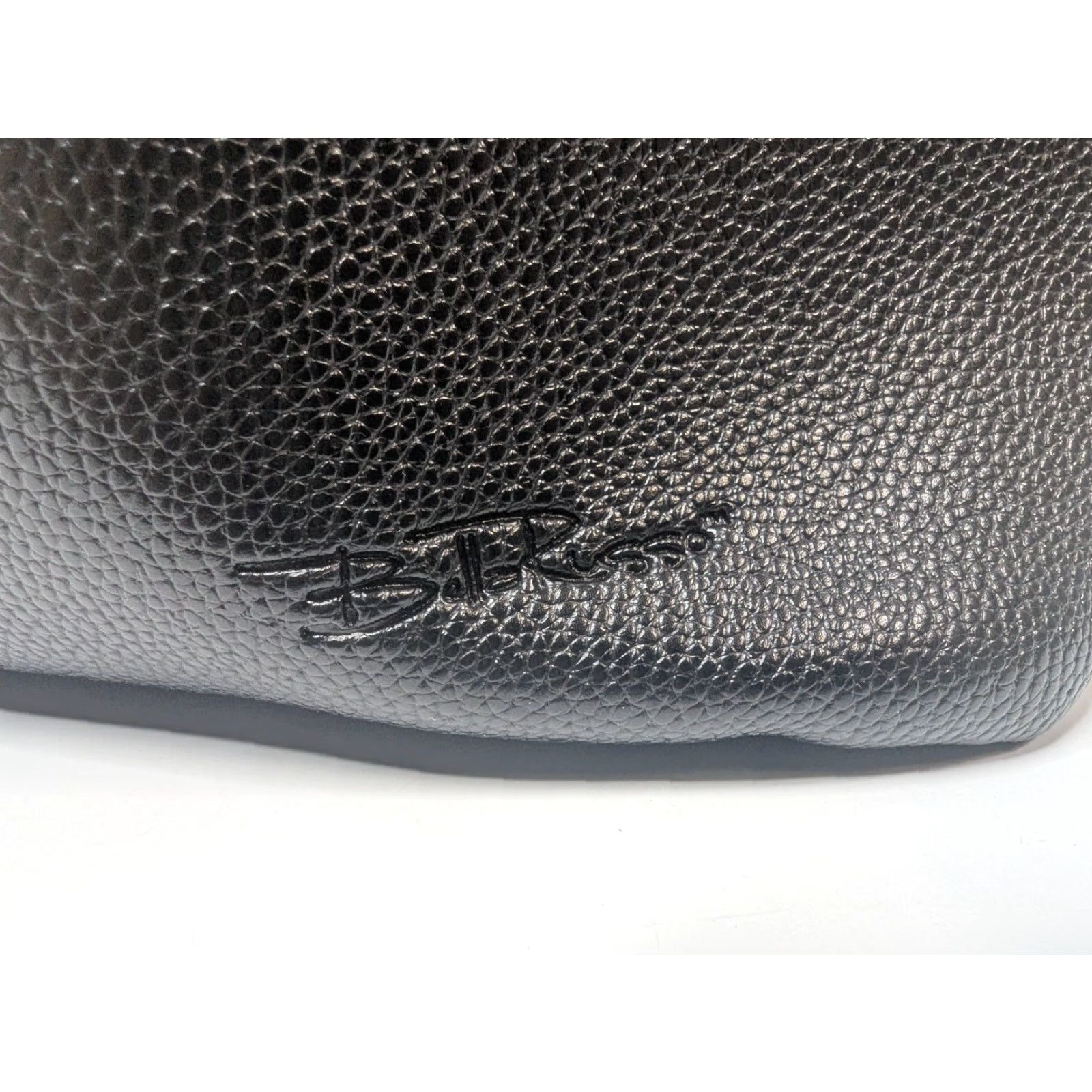 Bell Bella Russo Shoulder Tote Black Bag Women's New Medium Tote Bag Travel Casual Business Faux Leather Black Pebbled Finish Gold Hardware Ladies Womens Size ONE SIZE - 4 Thumbnail