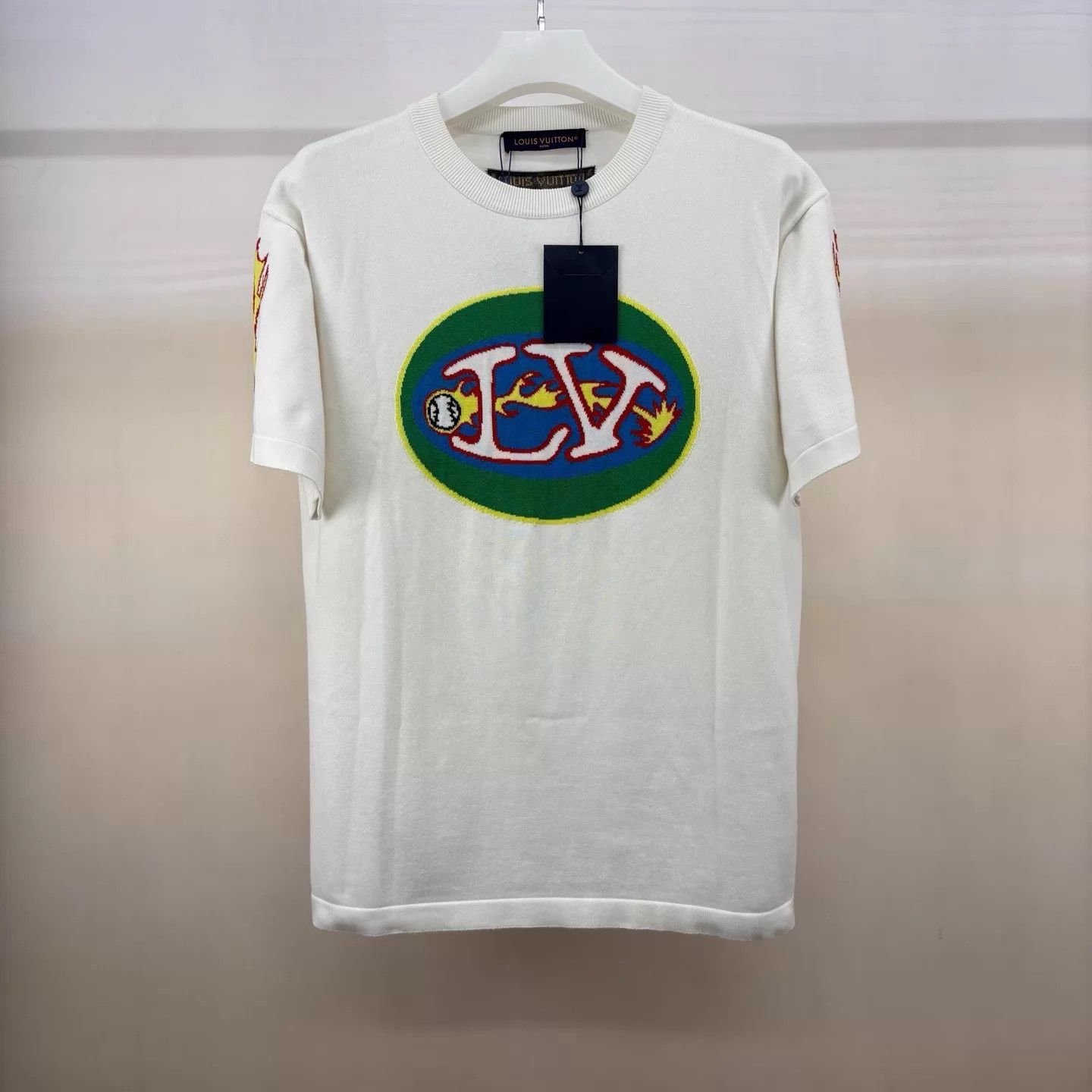 Louis Vuitton LV Flame Football Logo Knit SS Tee XXL New Unused Size US XXL / EU 58 / 5 - 1 Thumbnail