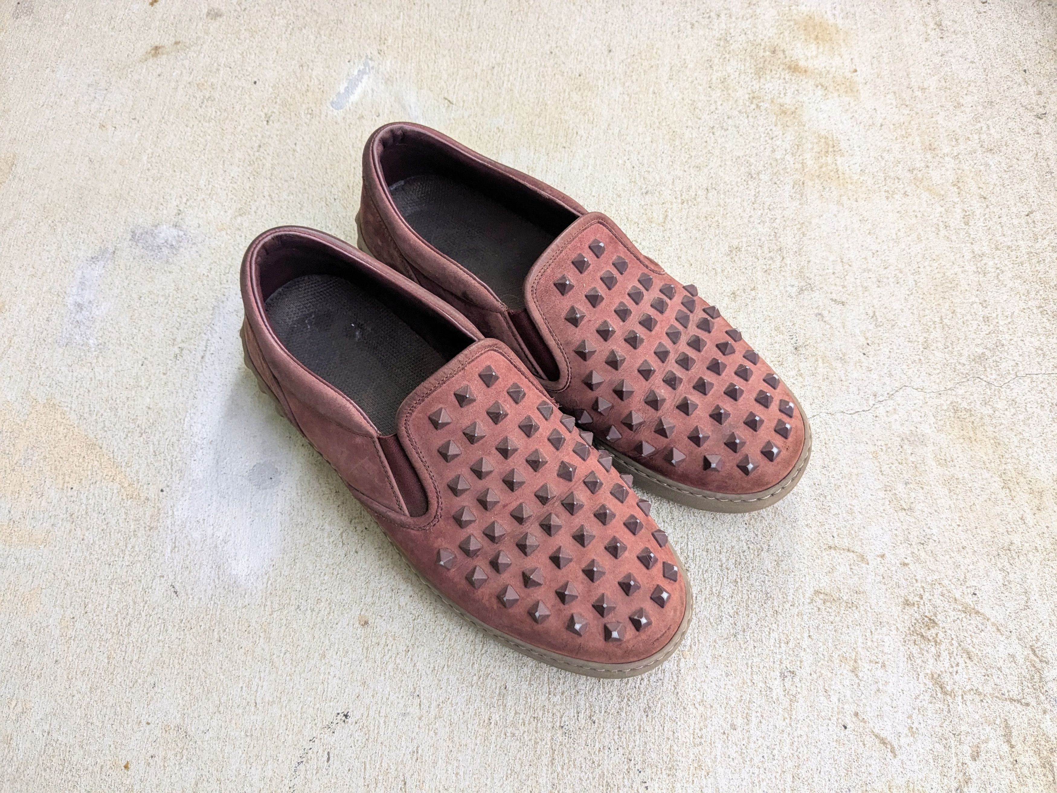 Valentino Valentino Slip On Sneakers Spikes Burgundy Red 8 41 Size US 8 / EU 41 - 1 Thumbnail